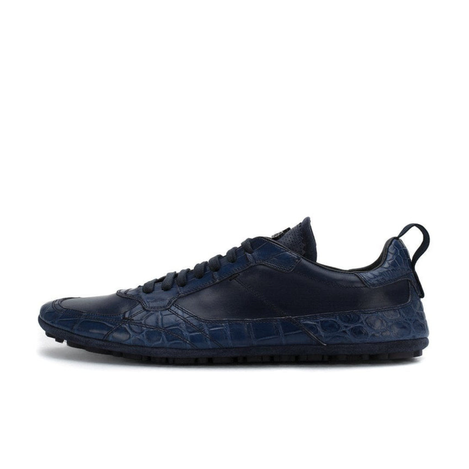 Dolce & Gabbana Blue Caiman Leather Men Sneakers Medial View