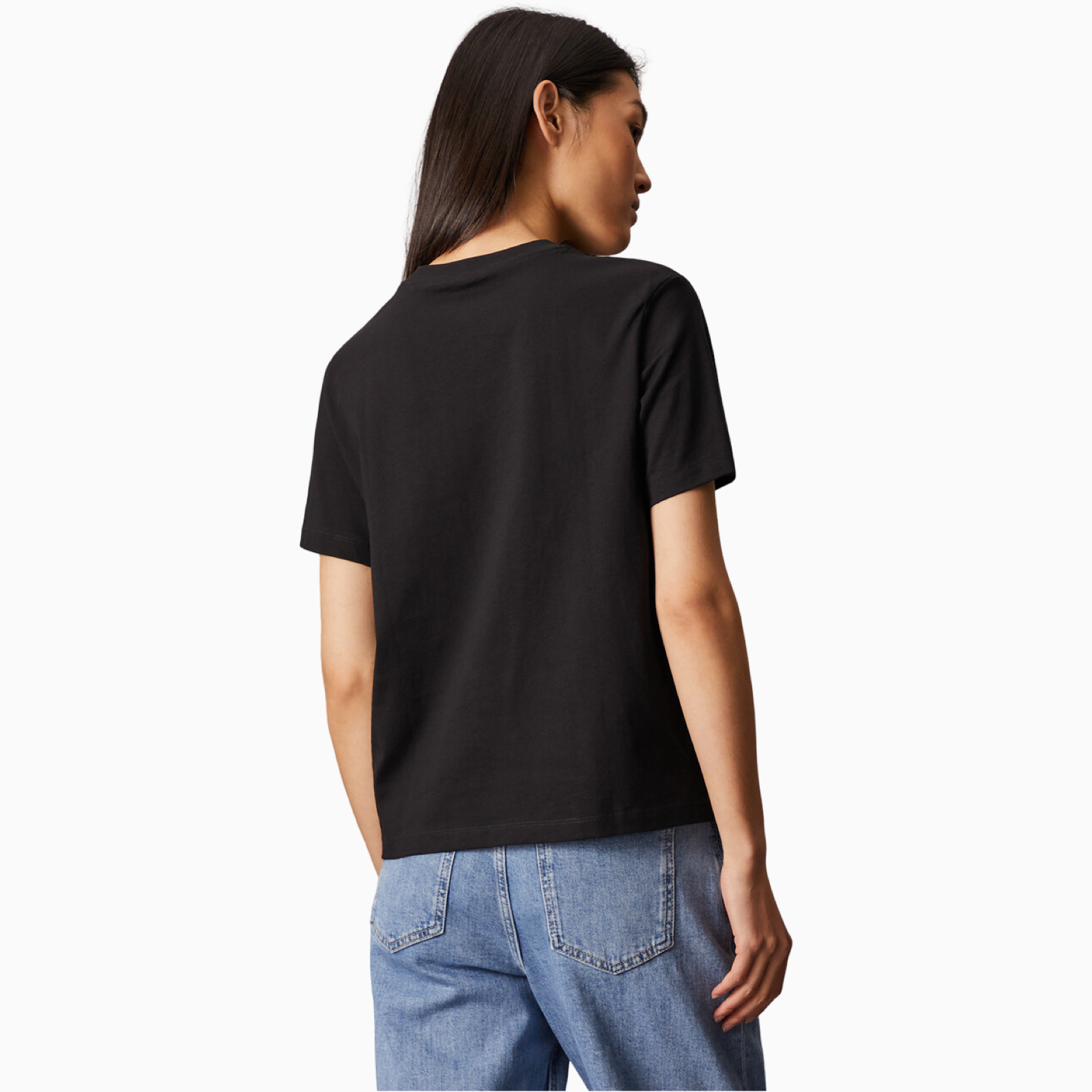 Дамска черна тениска Calvin Klein Jeans Women T-shirt LV047B865G UB1 Back View