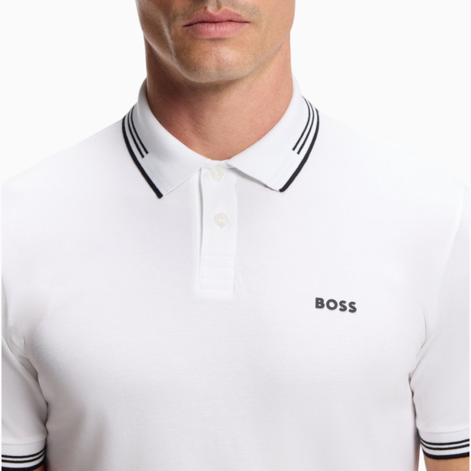 Мъжка бяла поло тениска Boss Paul Men Polo 50506193 100 Close-Up