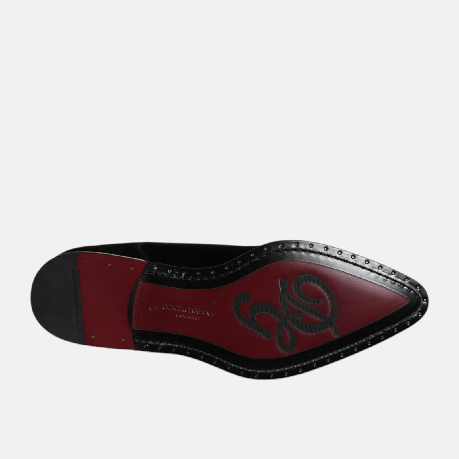 Мъжки официални обувки Dolce & Gabbana Black Velvet Derby Men Formal Shoes A10464 A6808