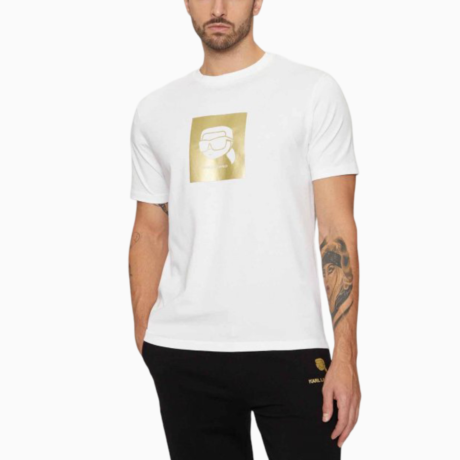 Мъжка бяла тениска Karl Lagerfeld 755460 551235 10 Front