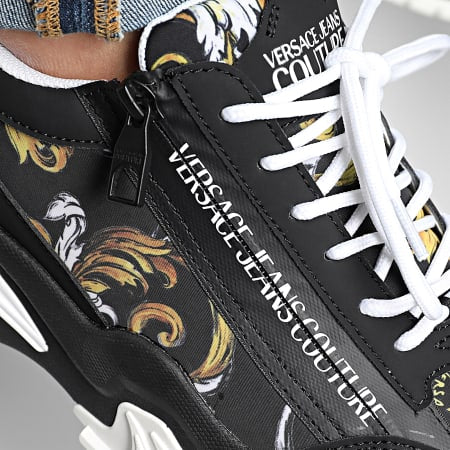 Мъжки маратонки Men’s sneakers Versace Jeans Couture Trail Trek 78YA3SI5 ZSC57 G89 Black / Gold side logo view