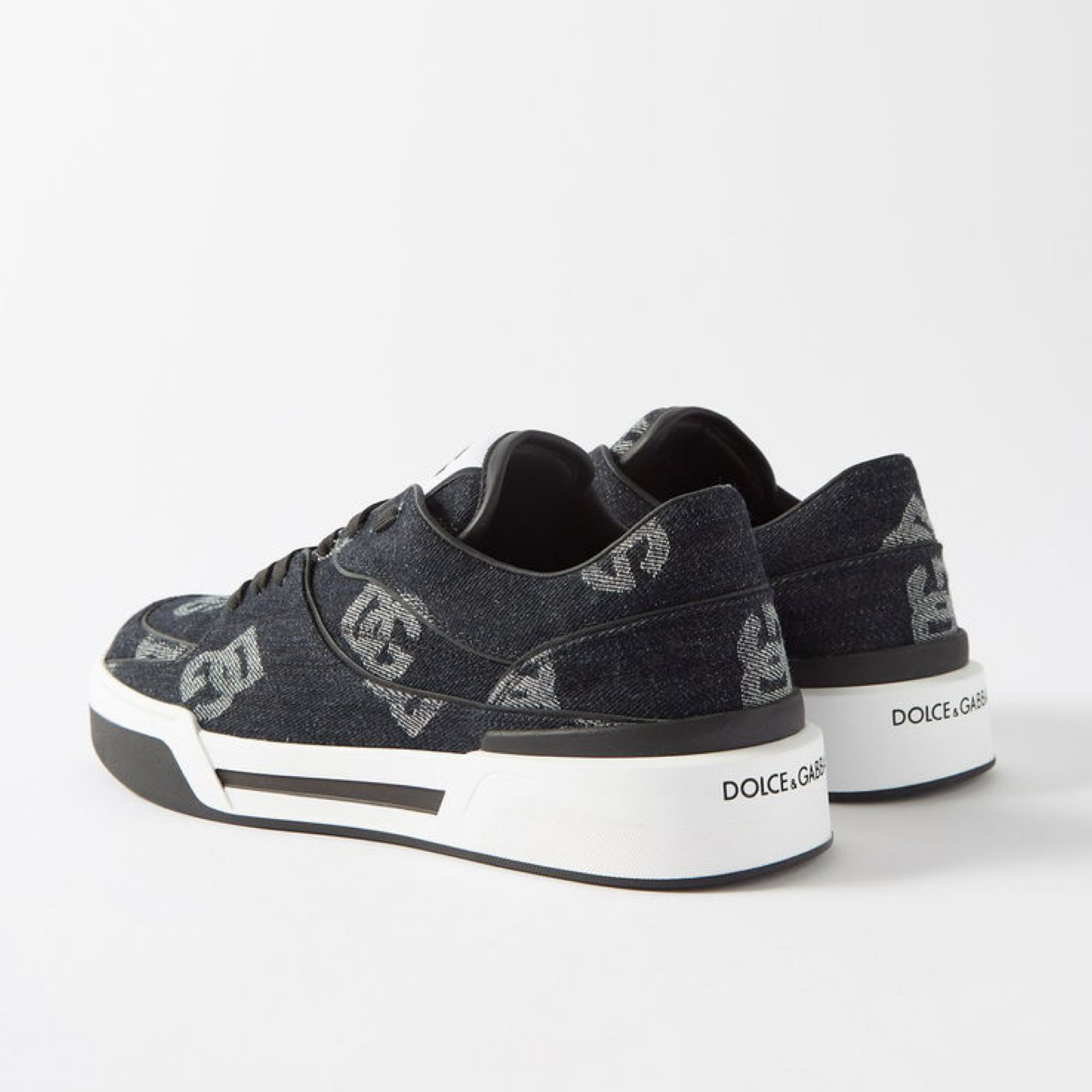 Dolce & Gabbana New Roma Denim Logo Men Sneakers Medial View