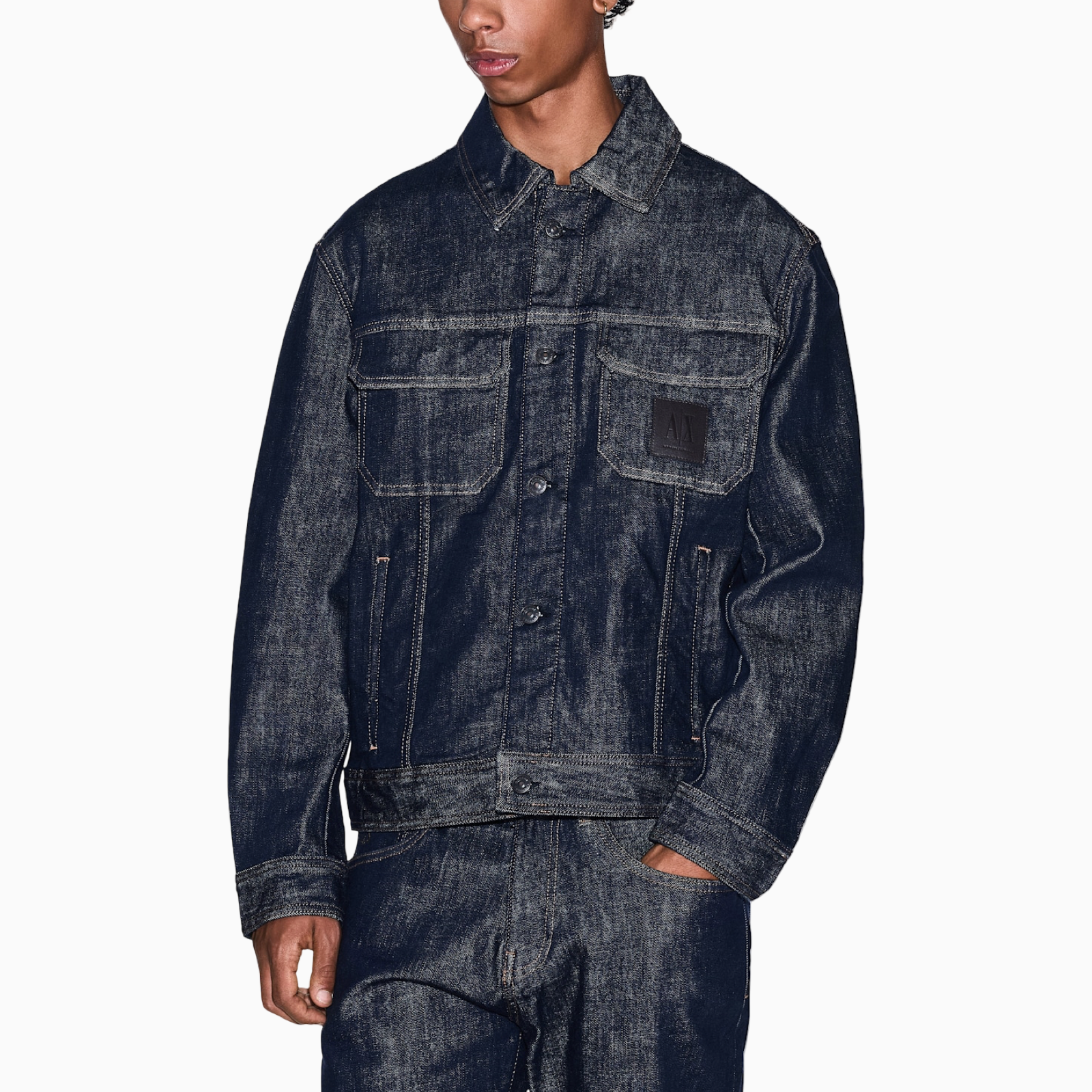 Мъжко дънково яке Armani Exchange Men Denim Jacket XM000343 AF12284 MB001 Front View