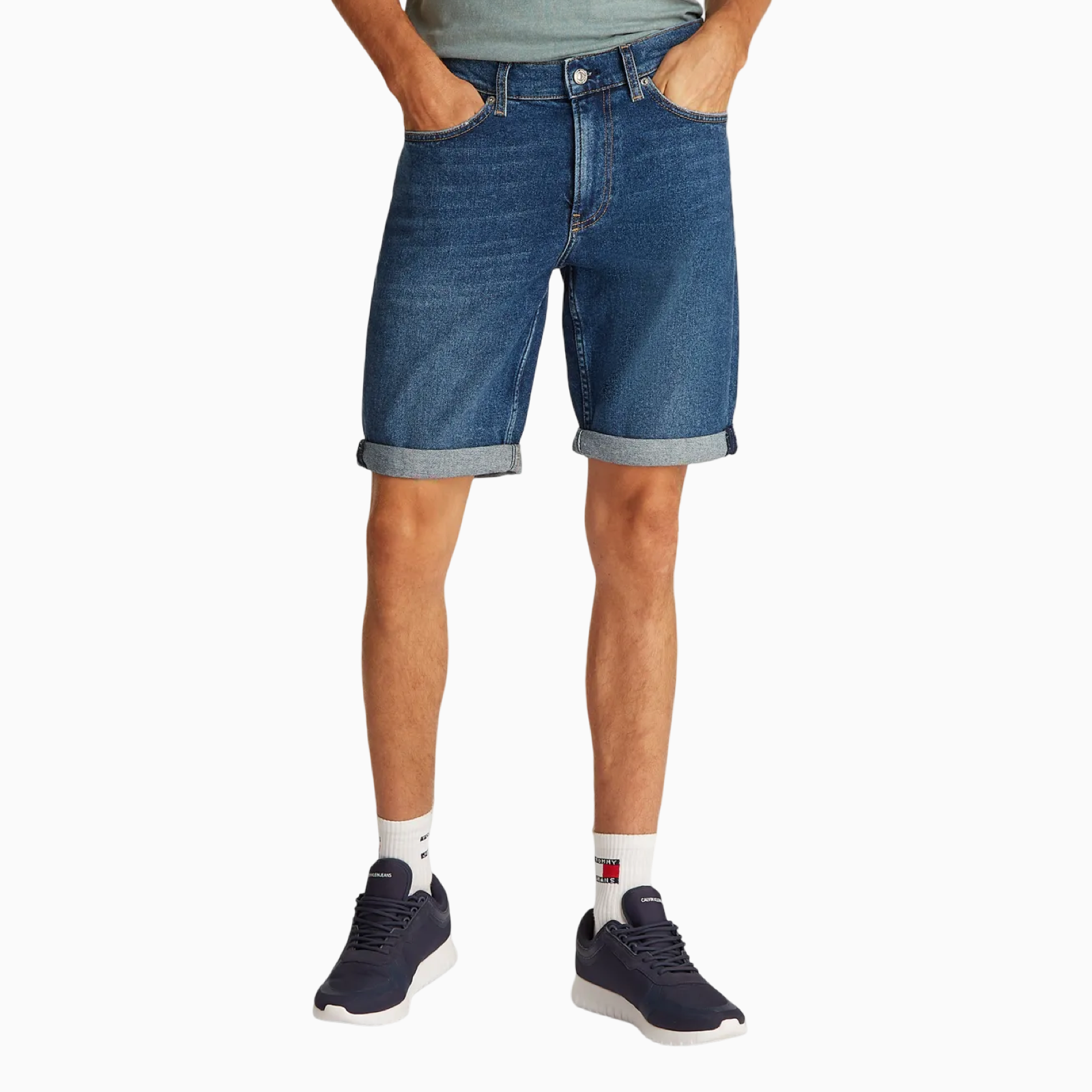 Мъжки дънкови къси панталони Calvin Klein Jeans Men Denim Shorts J30J327184 1BJ Front View