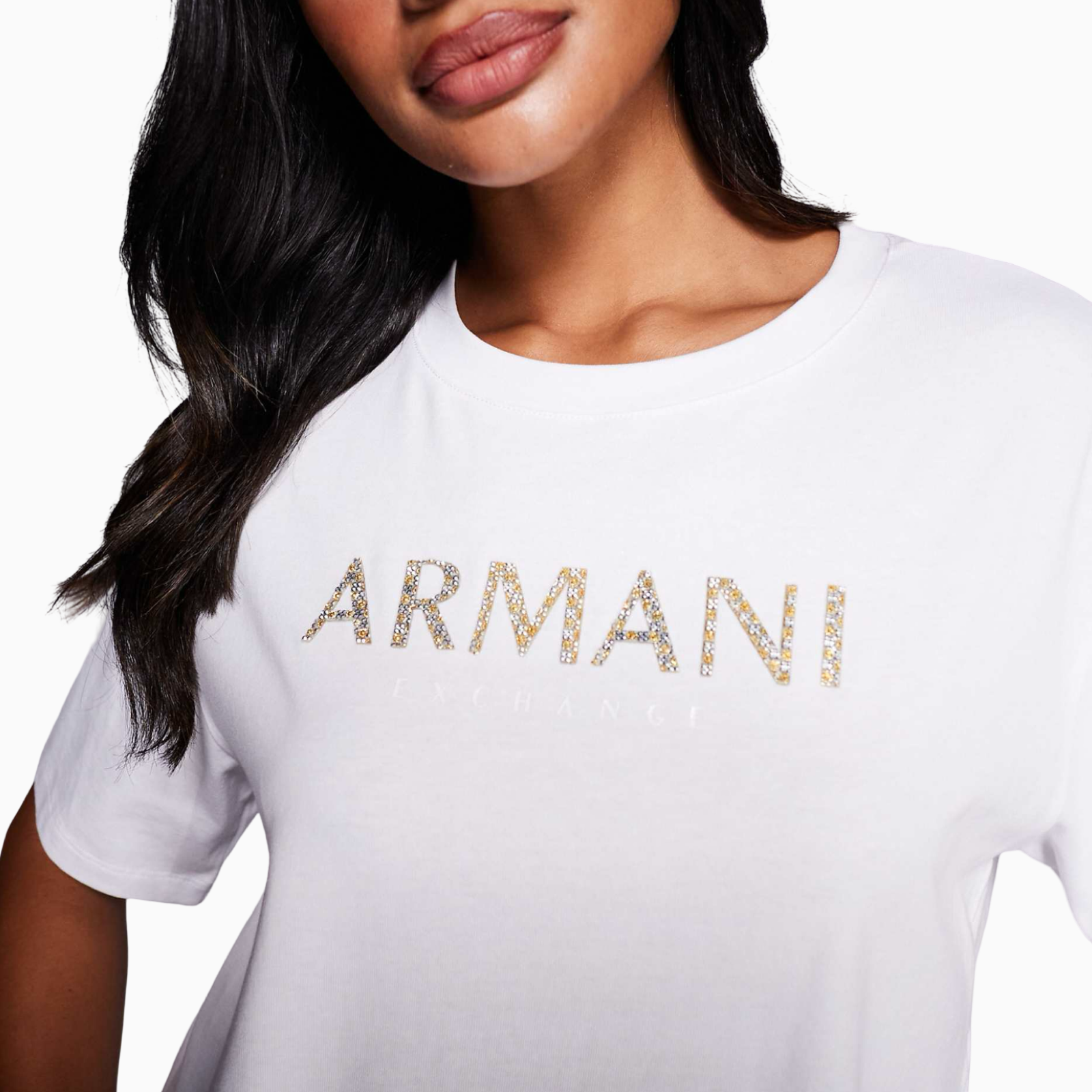 Дамска бяла тениска Armani Exchange Women T-shirt XW001364 AF15085 Close-Up
