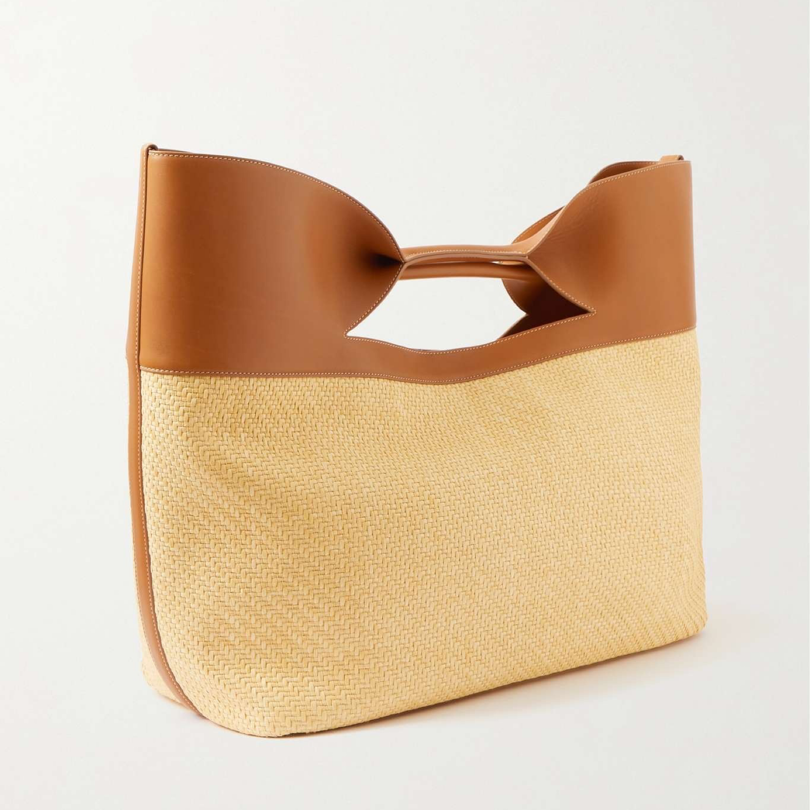 Дамска чанта Alexander McQueen The Bow Woven Tote Bag Back View