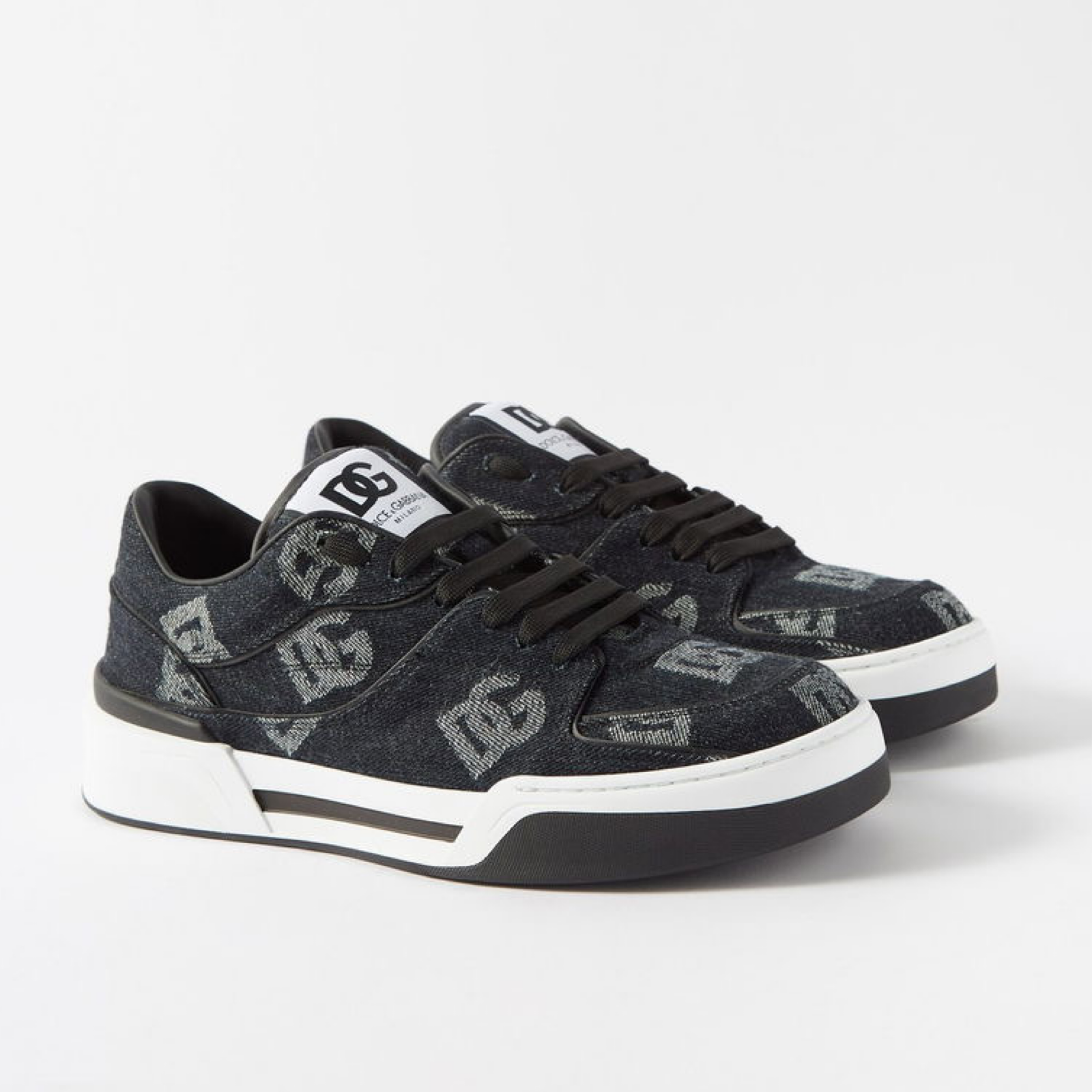 Dolce & Gabbana New Roma Denim Logo Men Sneakers Lateral View