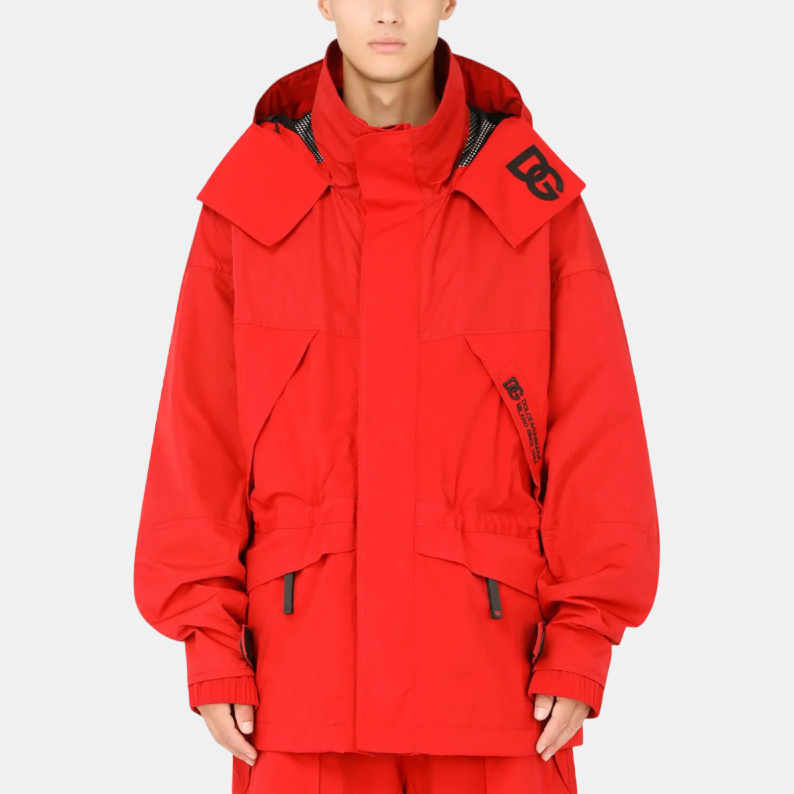 Dolce & Gabbana Hooded Men Full Zip Parka Jacket G9WM2ZG7BMP R2254 Front View
