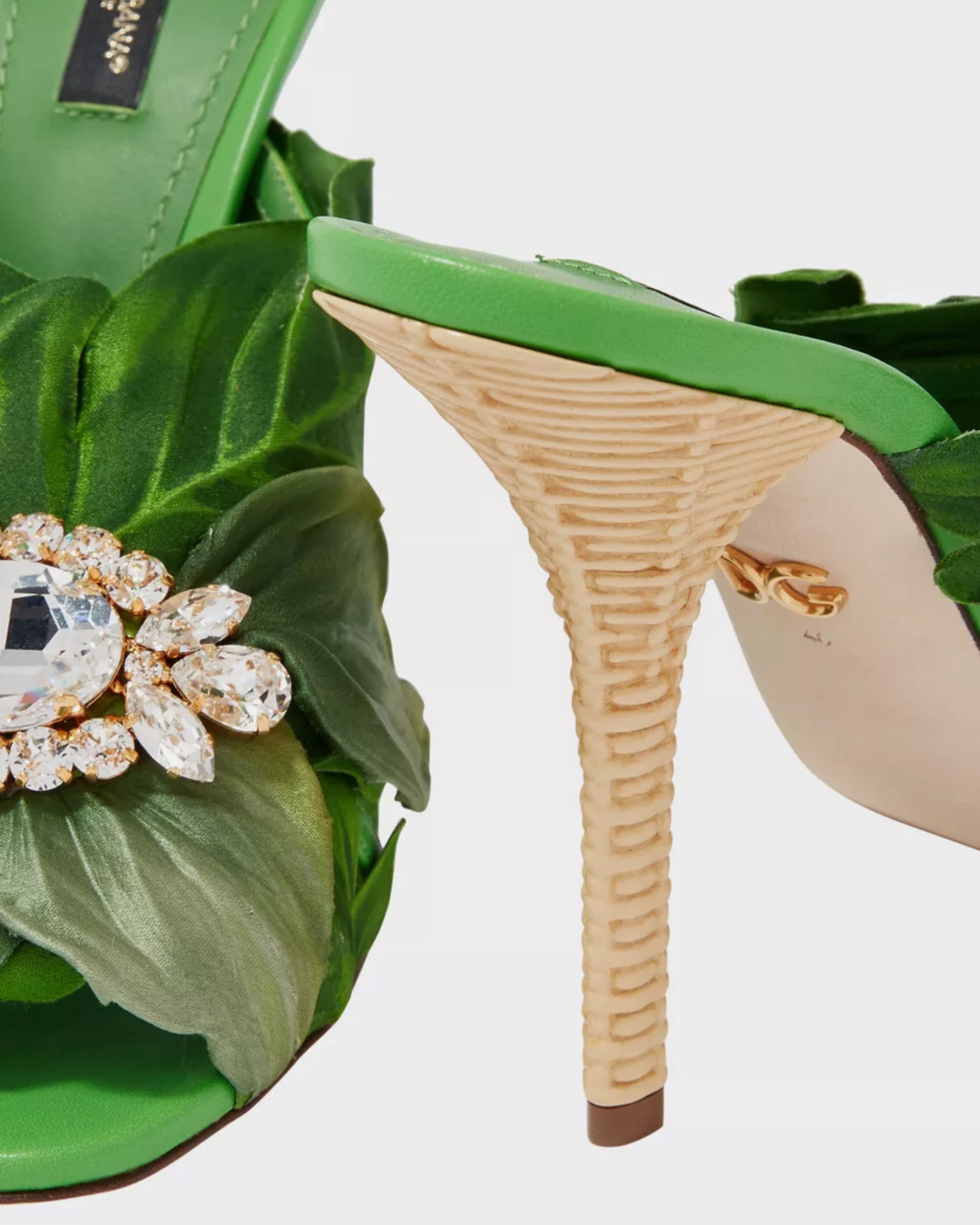 Дамски луксозни сандали на висок ток в зелено DOLCE & GABBANA Women’s Luxury Green KEIRA Sandals
