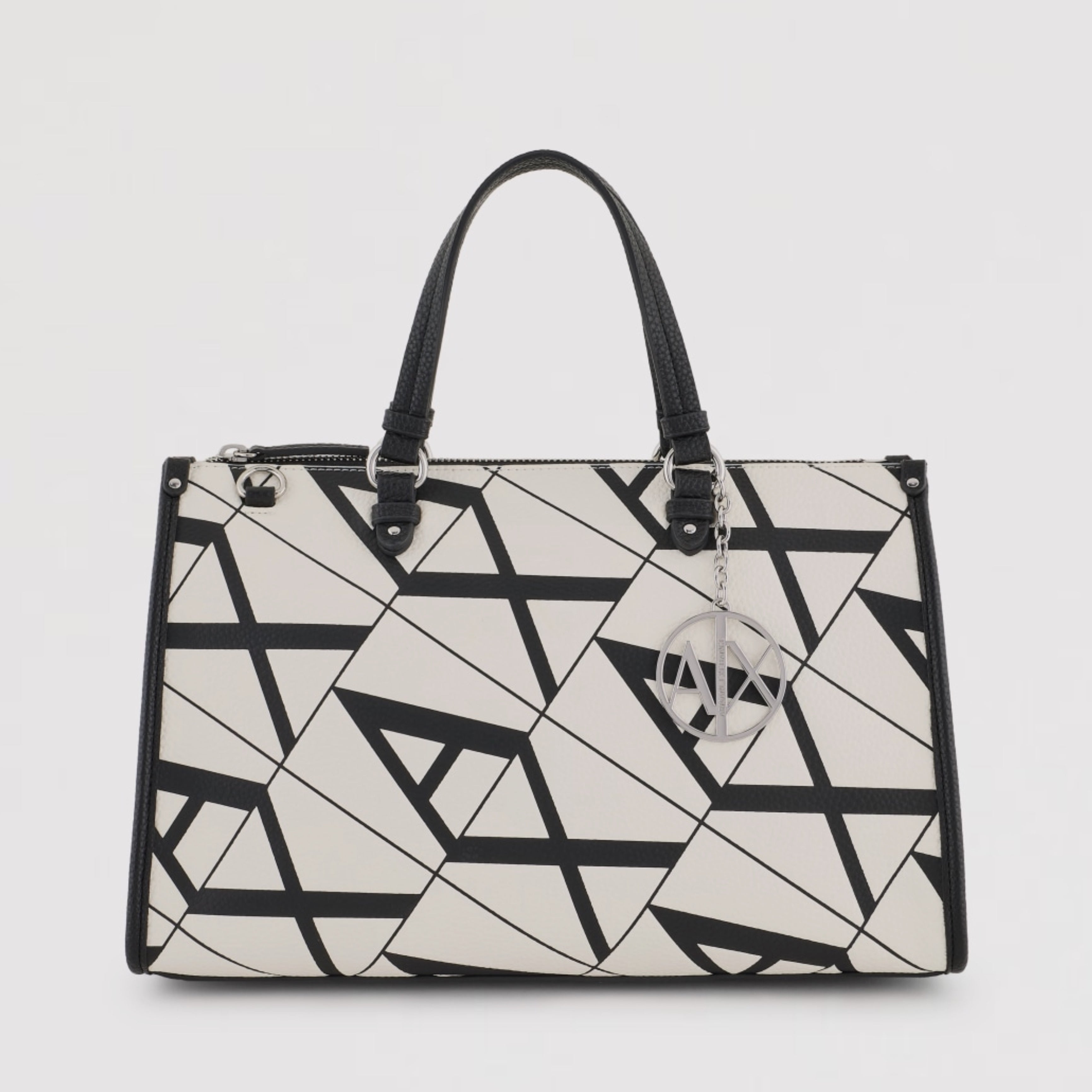 Дамска чанта с презрамка Women’s handbag Armani Exchange XW000400 AF13680 F0023 Black and White Front view