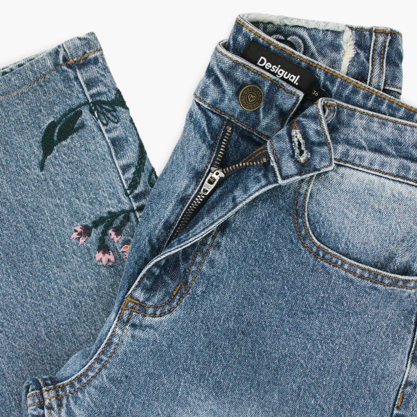 Дамски дънки Desigual Women Jeans 26WWDD16 5053 Close-Up