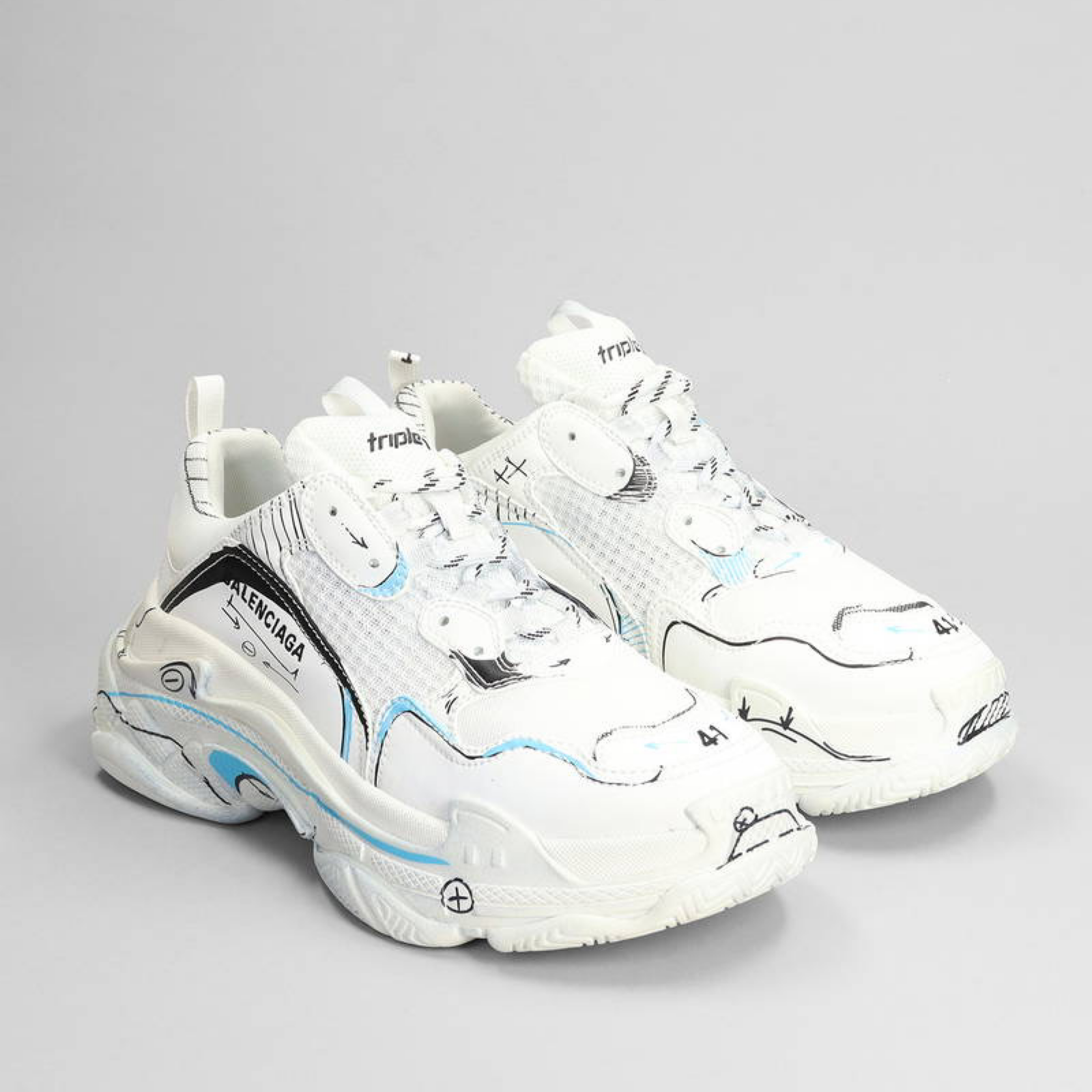 Balenciaga Triple S Men Sneakers Top View