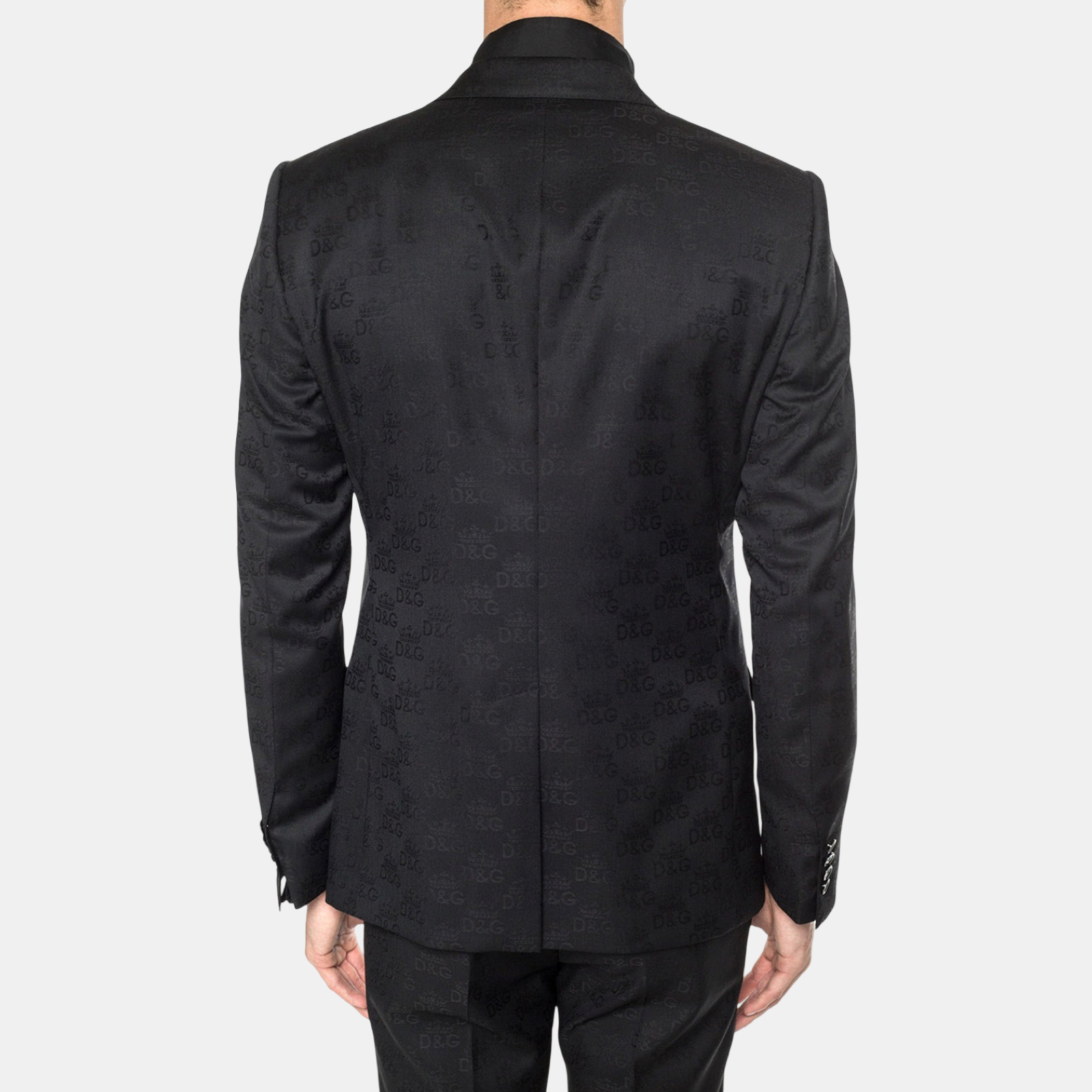 Dolce & Gabbana Jacquard Martini Men Blazer Back View