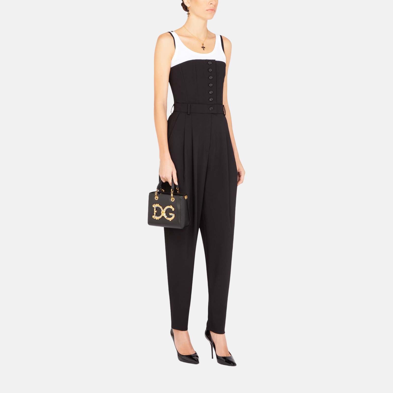 Dolce & Gabbana Strapless Romper Jumpsuit Dress Side View