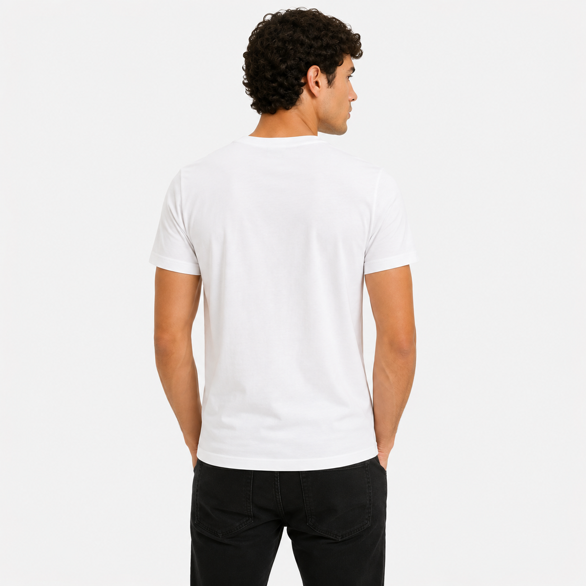 Мъжка бяла тениска Cavalli Class Men T-shirt QXT061IJD060 0005 Back View