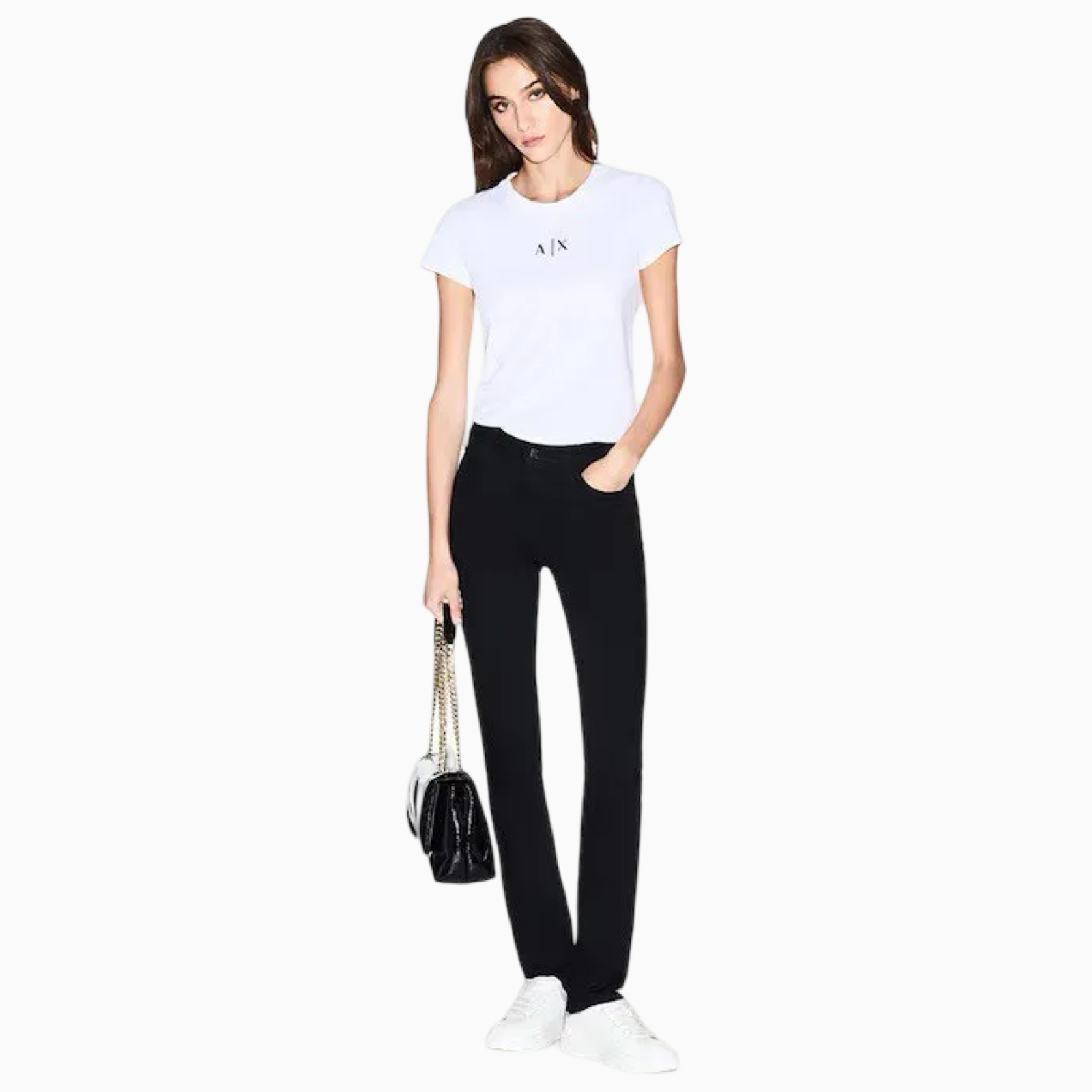 Дамски черни дънки Armani Exchange Women Jeans XW000127 AF10866 MC002 Front View