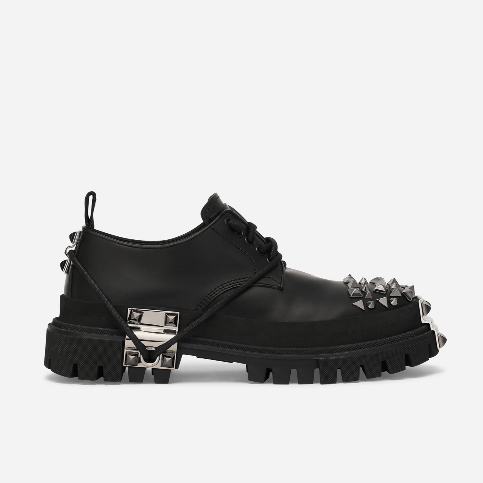 Dolce & Gabbana Studded Hi Trekking Men Derby Shoes Medial View