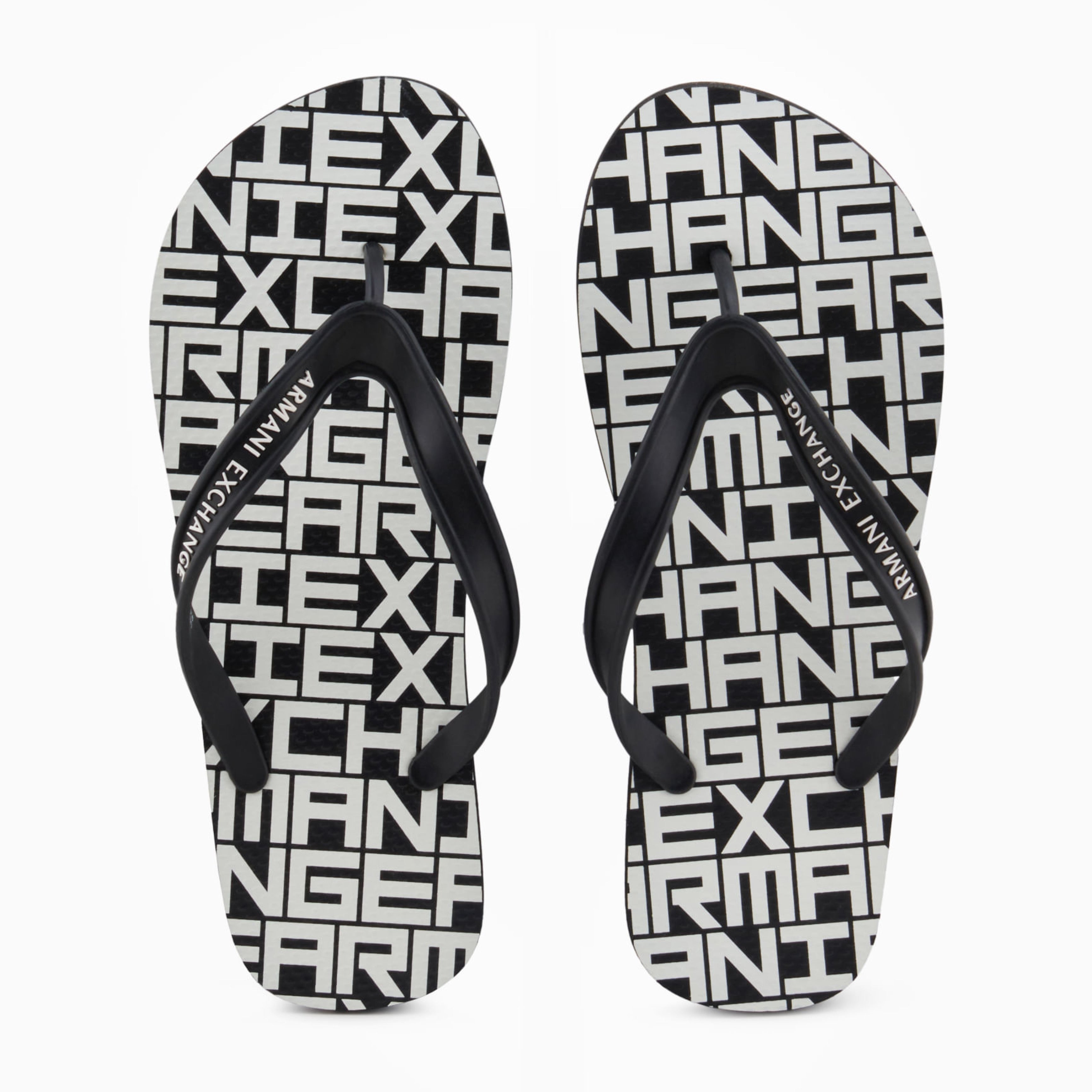 Мъжки джапанки в черно и бяло Men’s flip flops Armani Exchange XUQ002 XV676 N814 Black / Off White Top view