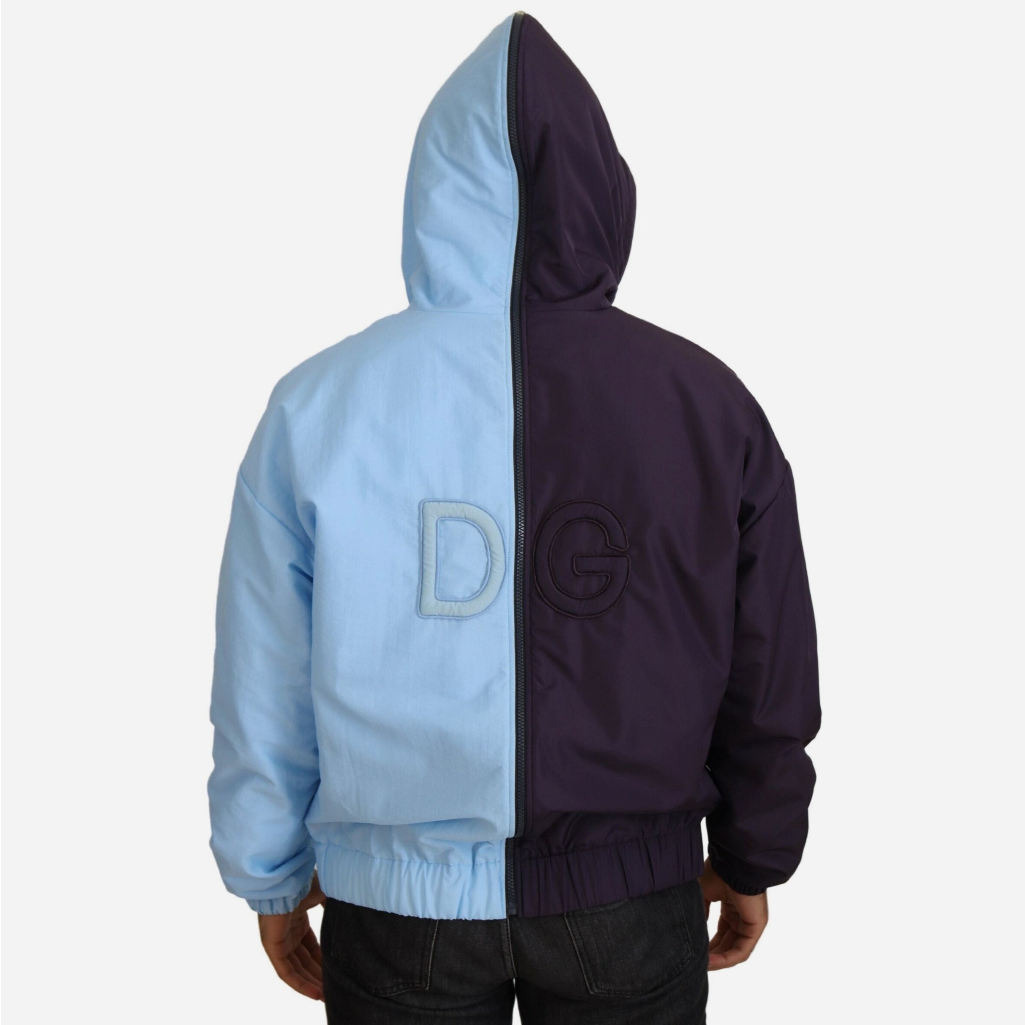 Мъжко луксозно яке уиндстопър в черно и светло синьо DOLCE & GABBANA Men’s Luxury Black/Light Blue Windstopper Jacket
