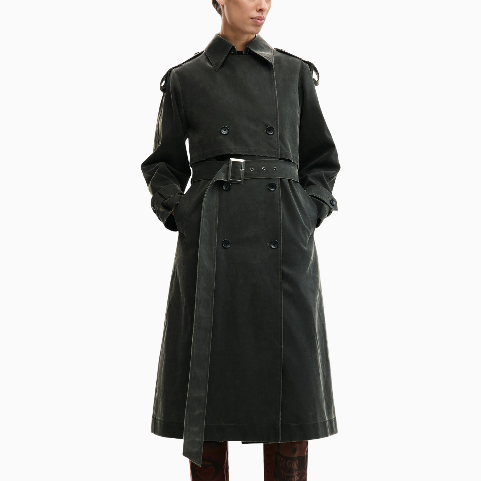 Дамско палто Desigual Women Trench Coat 26SWEWXC 2006 Front View