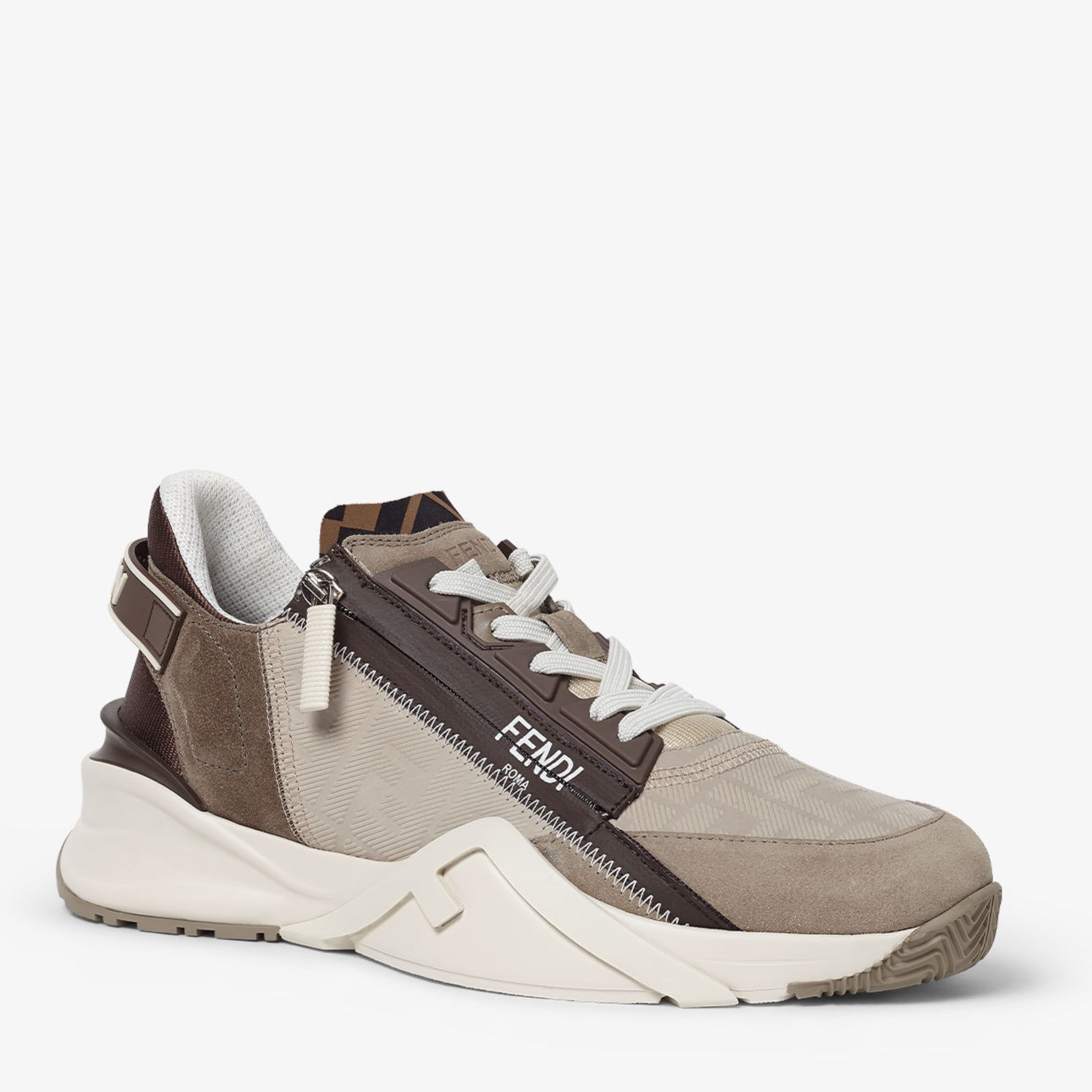 Мъжки луксозни маратонки Men’s sneakers FENDI Flow 7E1766AU2OF1SVP Beige angled view