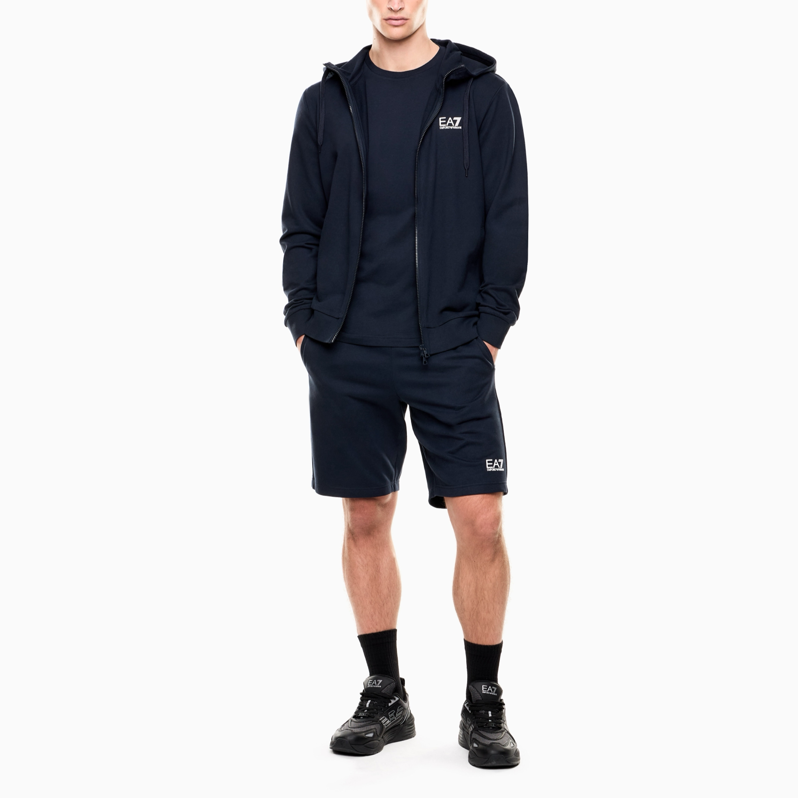 Мъжки сини къси панталони EA7 Emporio Armani Men Shorts 8NPS65 PJVRZ 1562 Front View