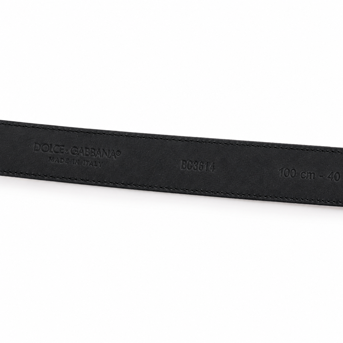 Men's belt Dolce & Gabbana SKU: BC3614 A2D86 8Q838 back logo close up