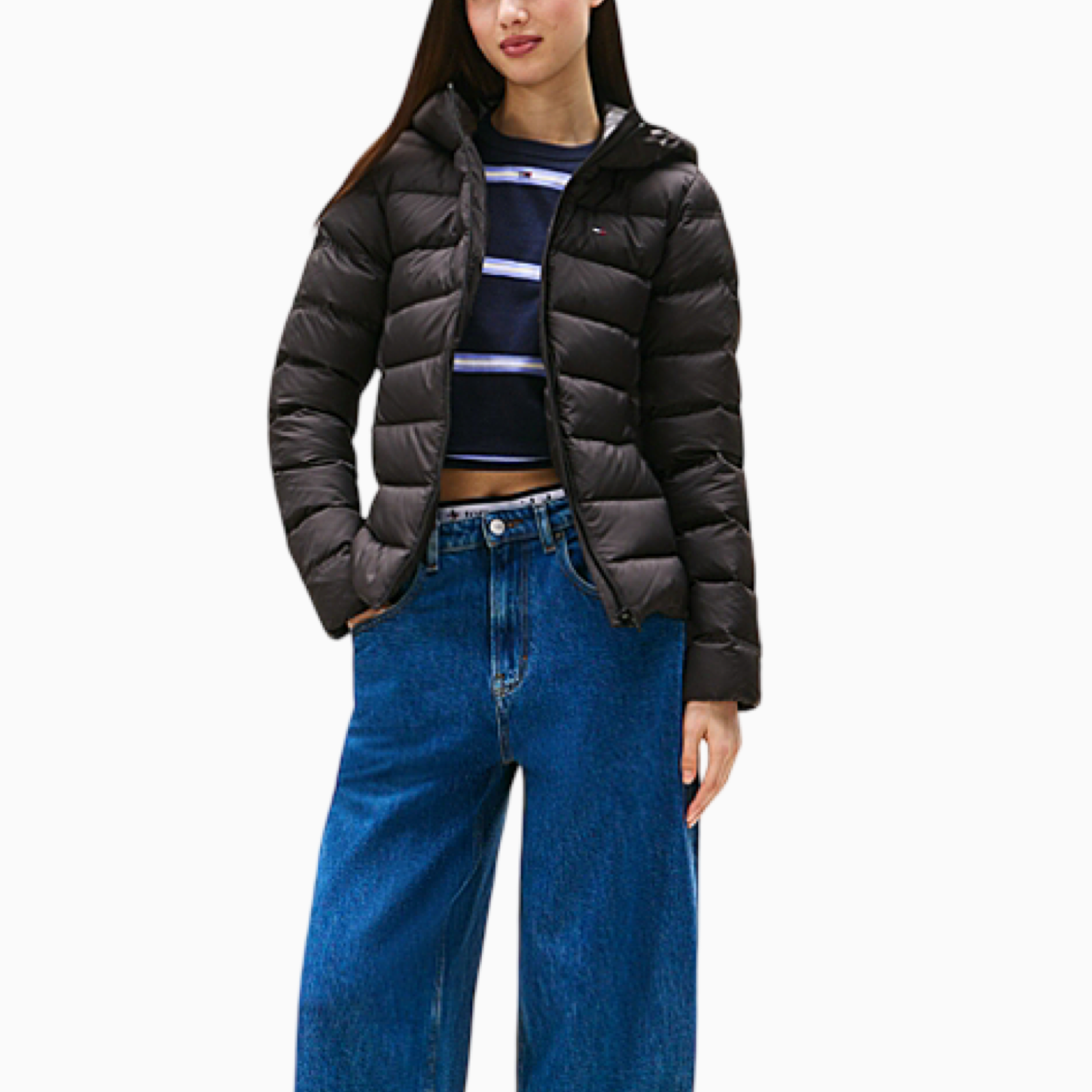 Дамско черно яке Tommy Hilfiger Jeans DW0DW21617 Front View