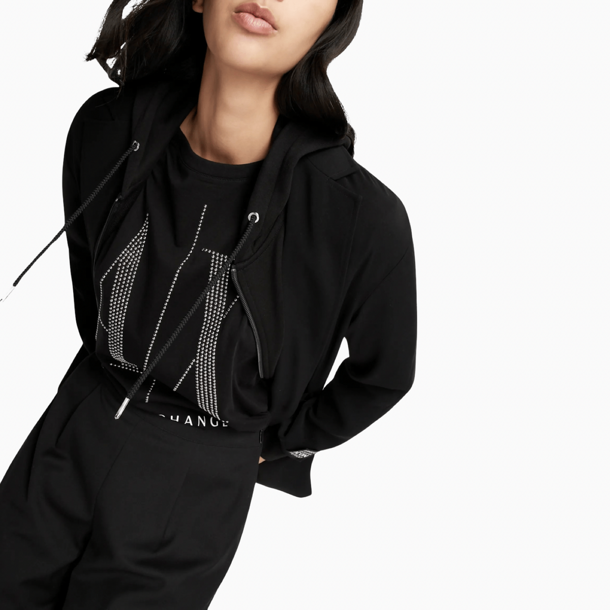 Дамски суичър Women’s sweatshirt Armani Exchange 8NYM21 YJ68Z 1200 Black Close-Up