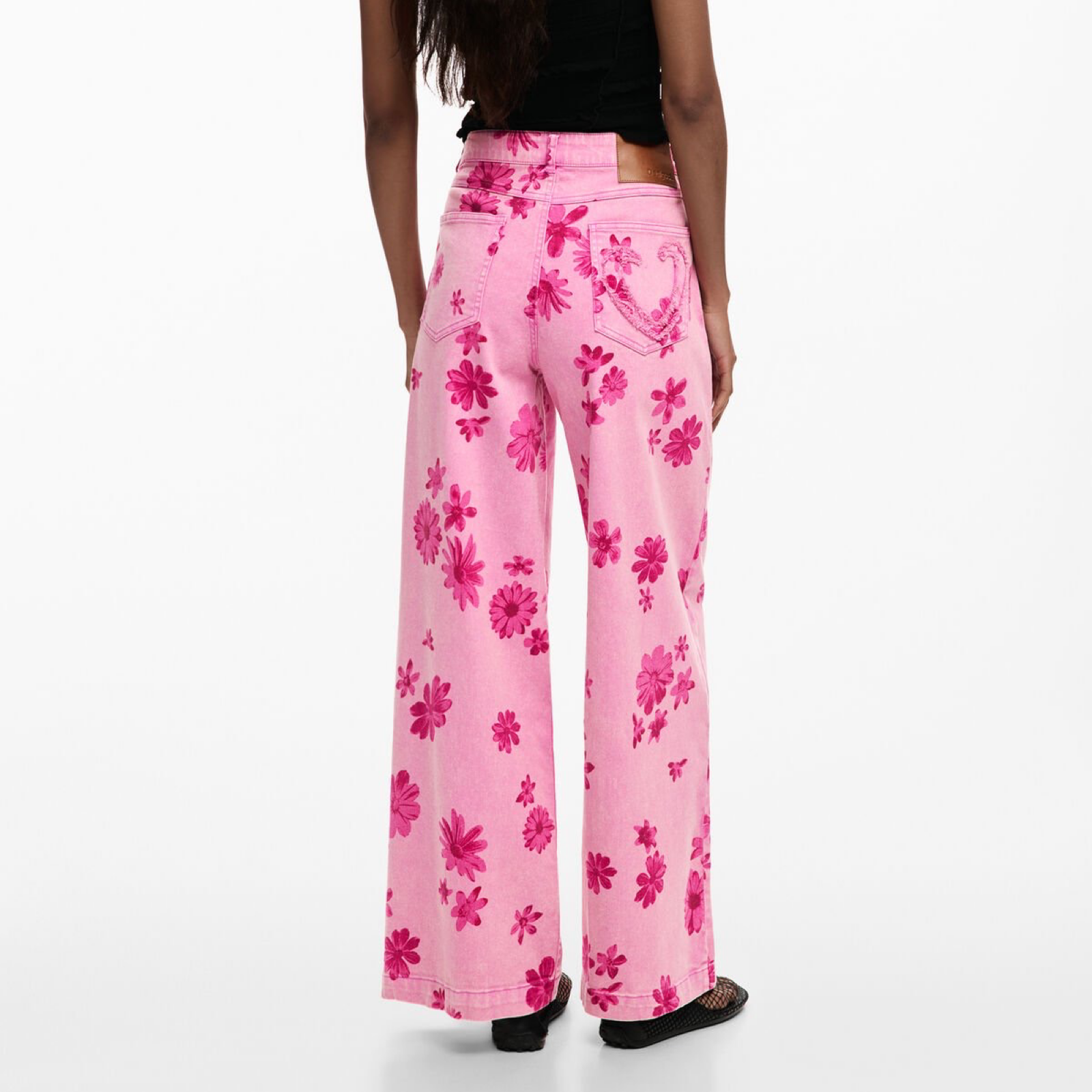 Дамски розови дънки Desigual Women Jeans 26SWDD07 3067 Back View