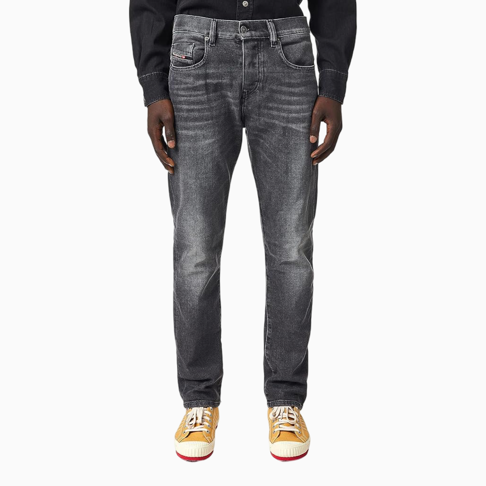 Мъжки черни дънки Diesel D-VIKER A03336 09B42 Front View