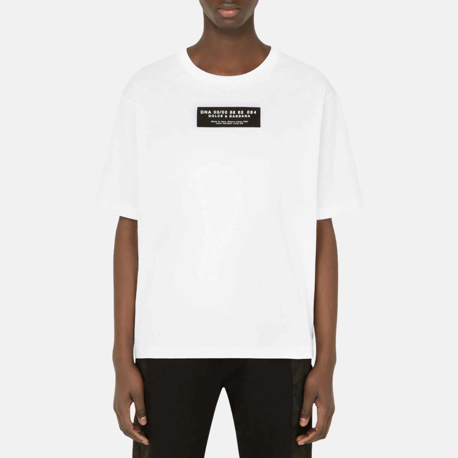 Мъжка бяла тениска Dolce & Gabbana Logo Print Men T-shirt