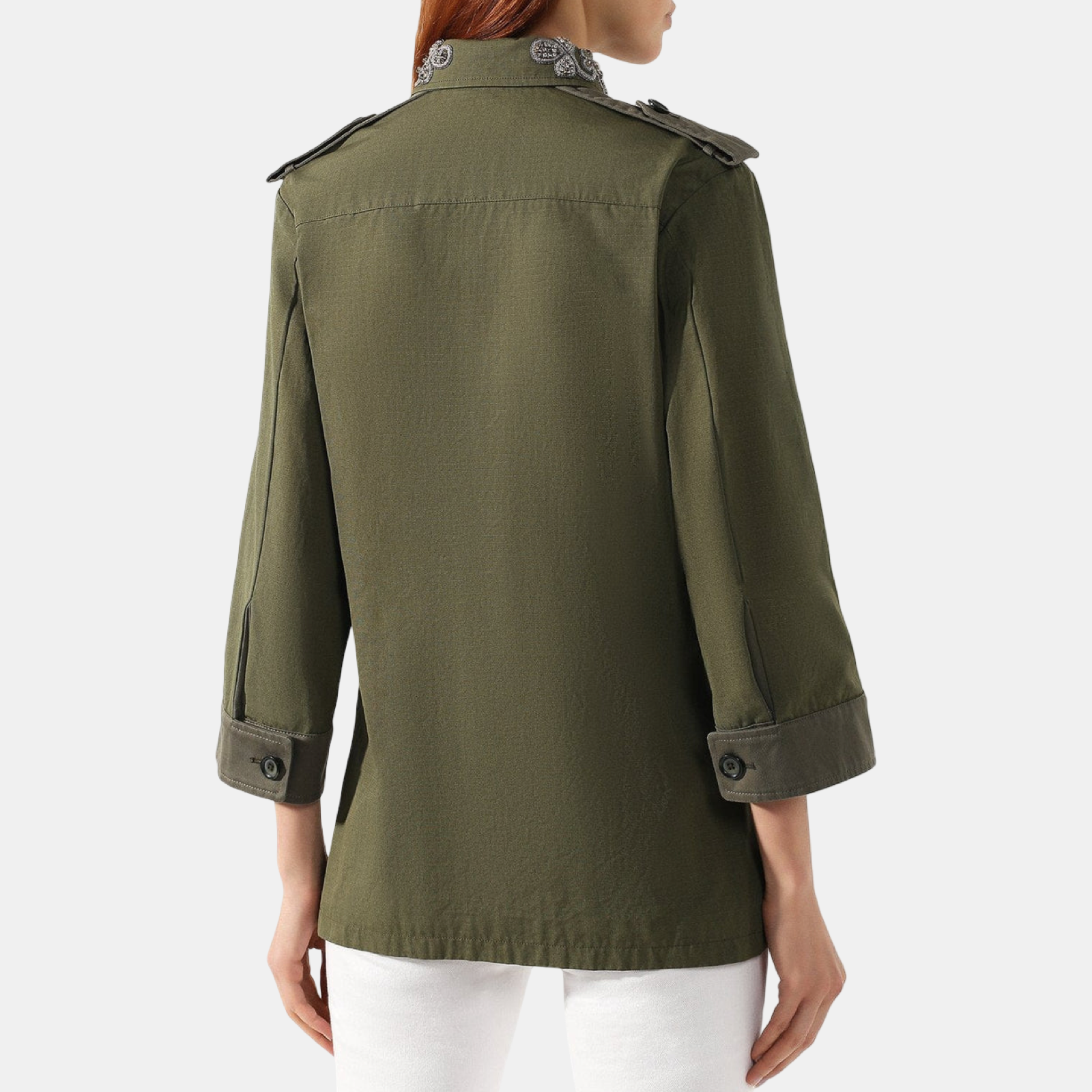 Дамско яке Dolce & Gabbana Military Queen Embellished Women Jacket F28NIZ FU5SC Back View