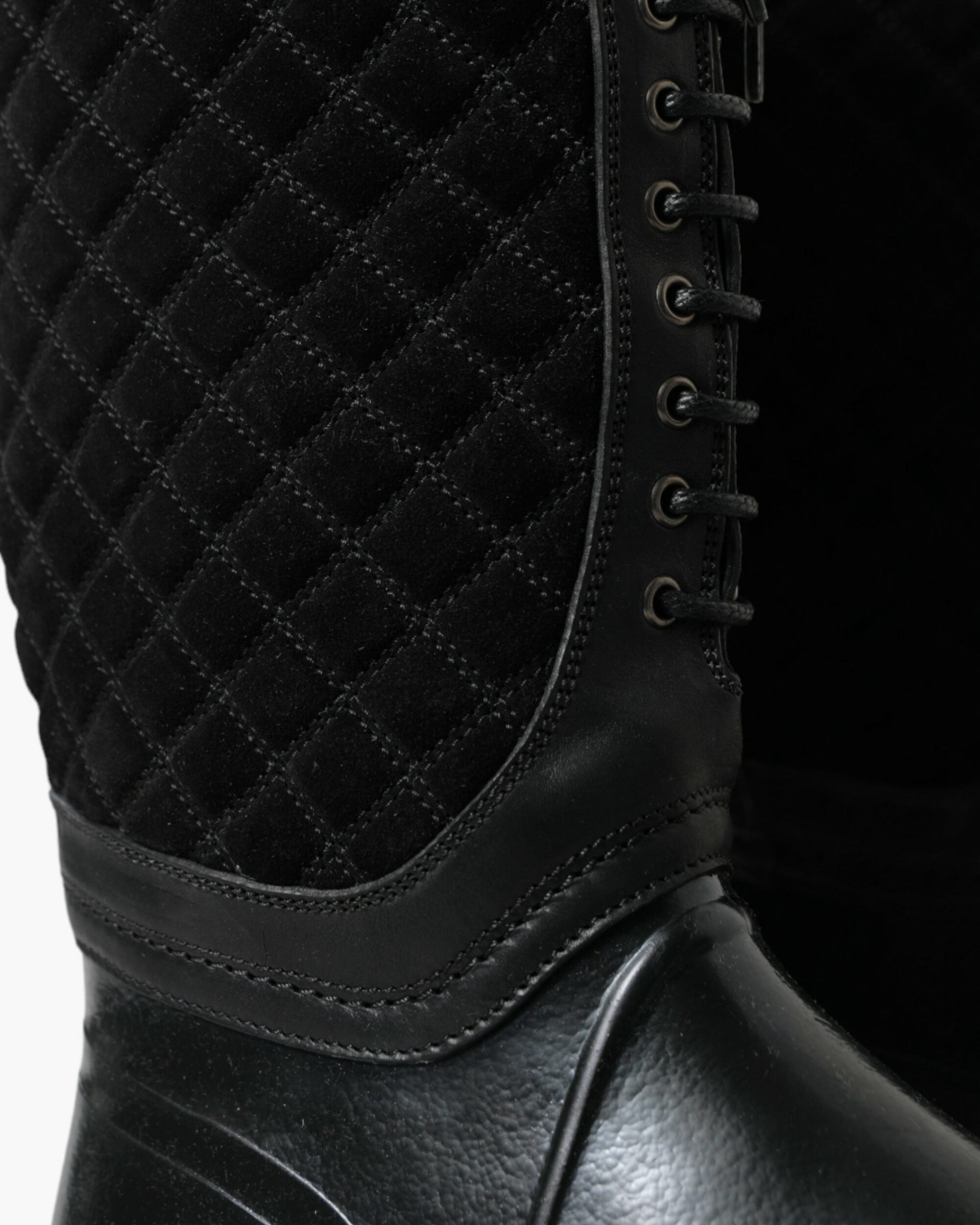 Мъжки луксозни ботуши за дъжд в черно с връзки DOLCE & GABBANA
Men’s Luxury Black Quilted Lace-up Rain Boots