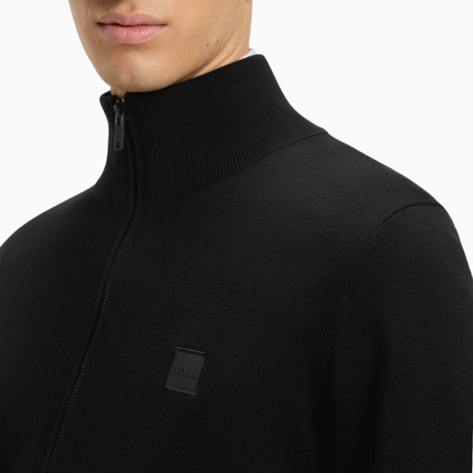 Мъжка черна жилетка Boss Men Knitwear 50543692 Close-Up