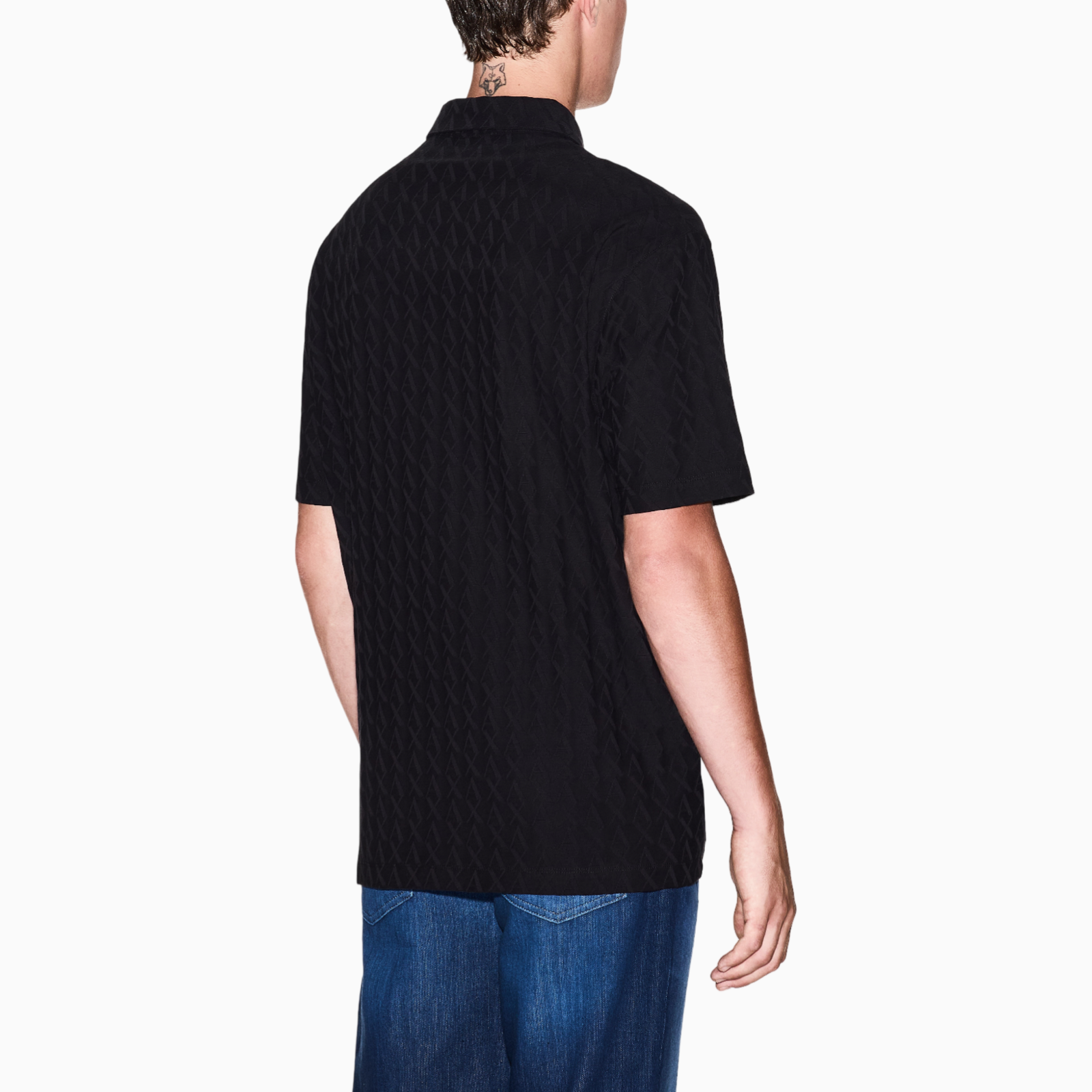 Мъжка черна поло тениска Armani Exchange Men Polo XM001292 AF10337 UC001 Back View