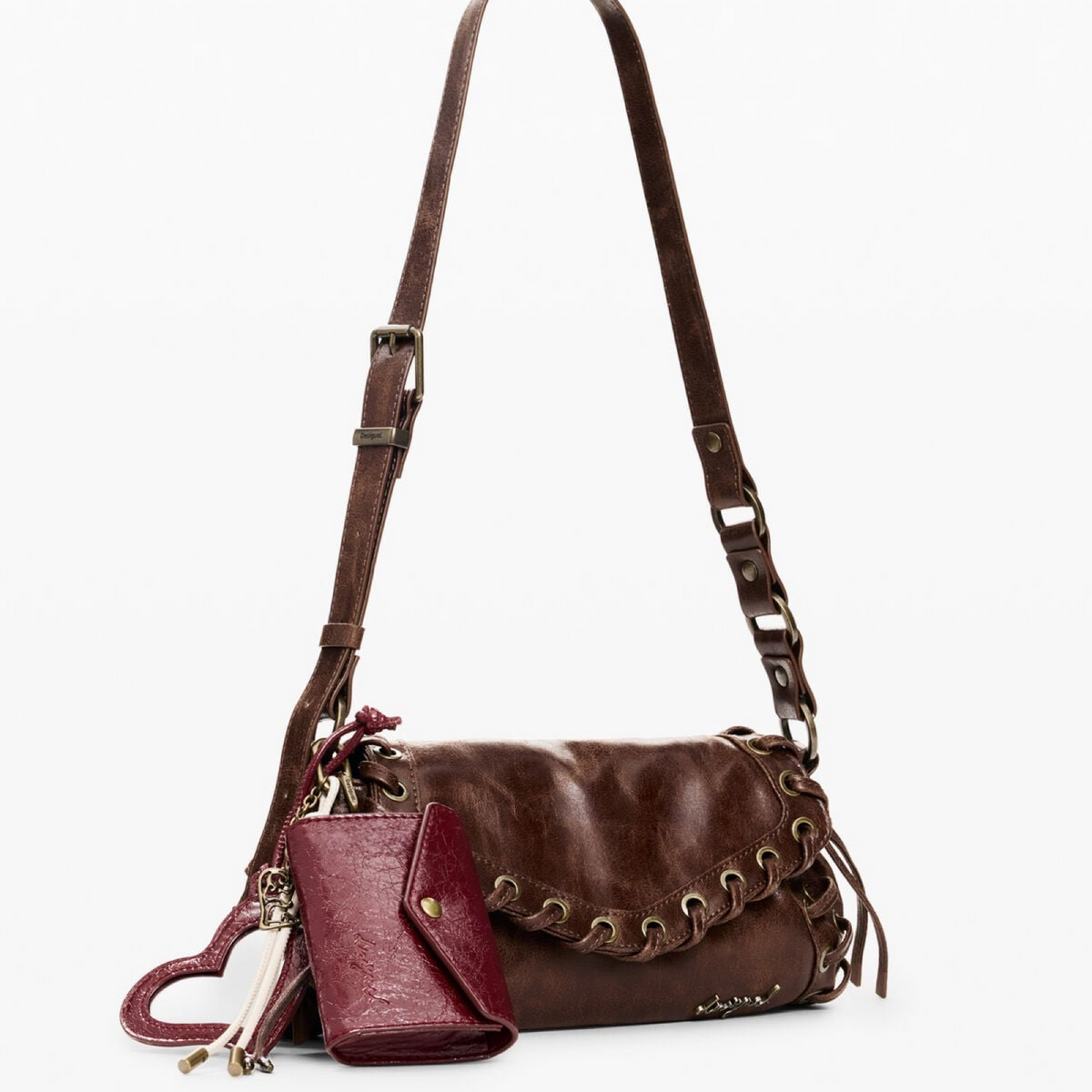 Дамска кафява чанта Desigual Women Crossbody Bag 26WAXP43 6009 Side View