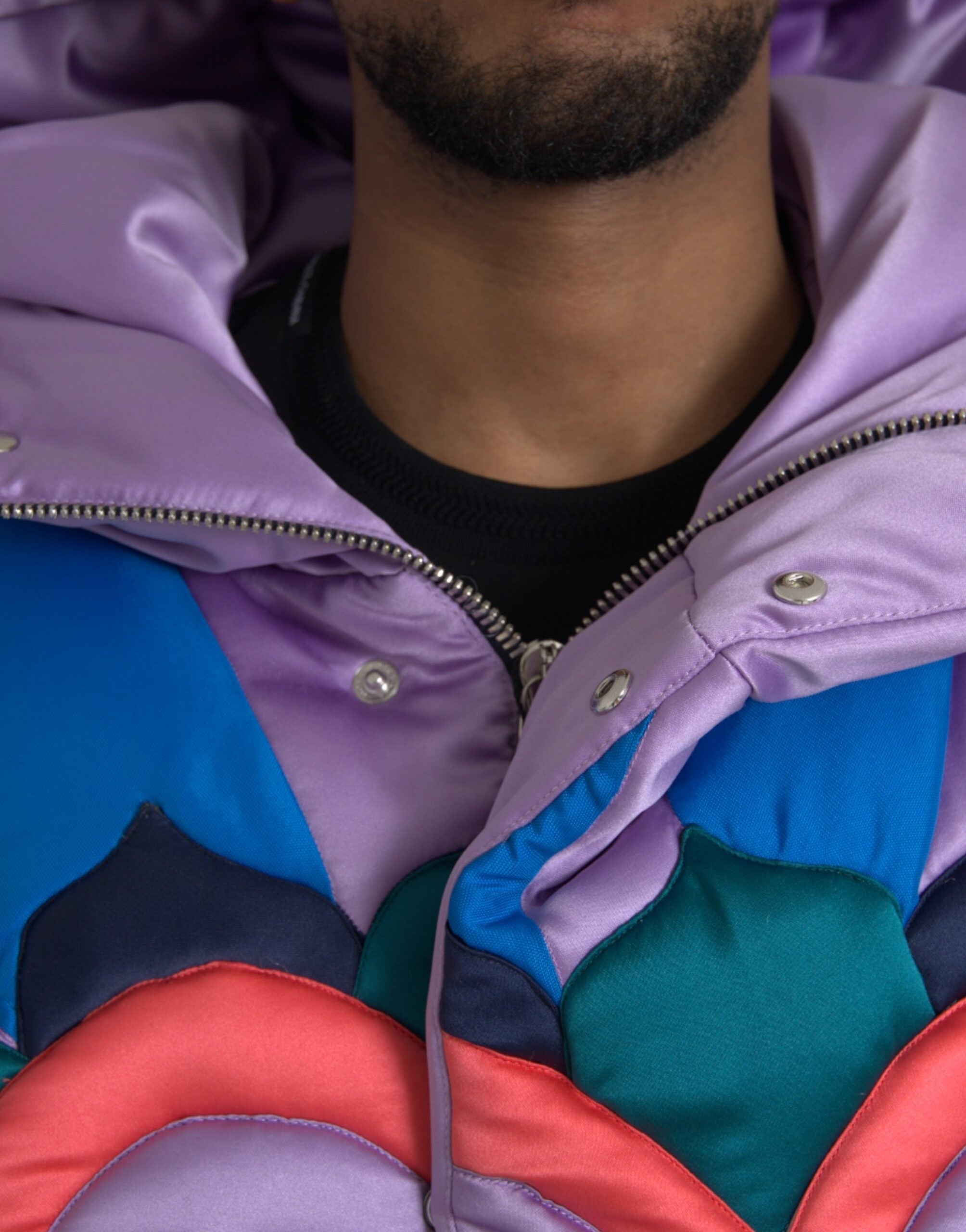 Мъжко луксозно пухено яке DOLCE & GABBANA Men’s Oversized Multicolor Heart DG Logo Puffer Jacket