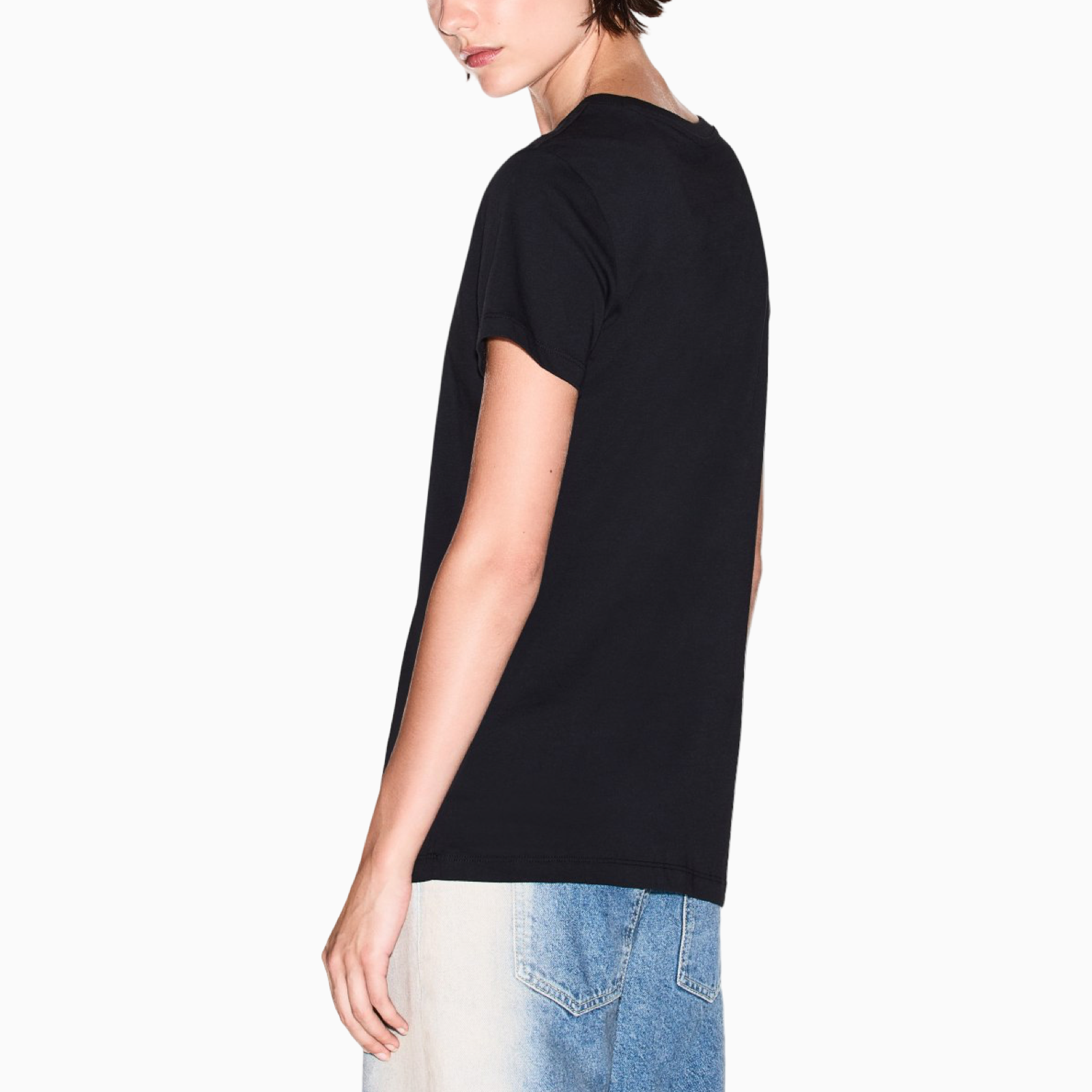 Дамска черна тениска Armani Exchange Women T-shirt XW000839 AF10356 Back View