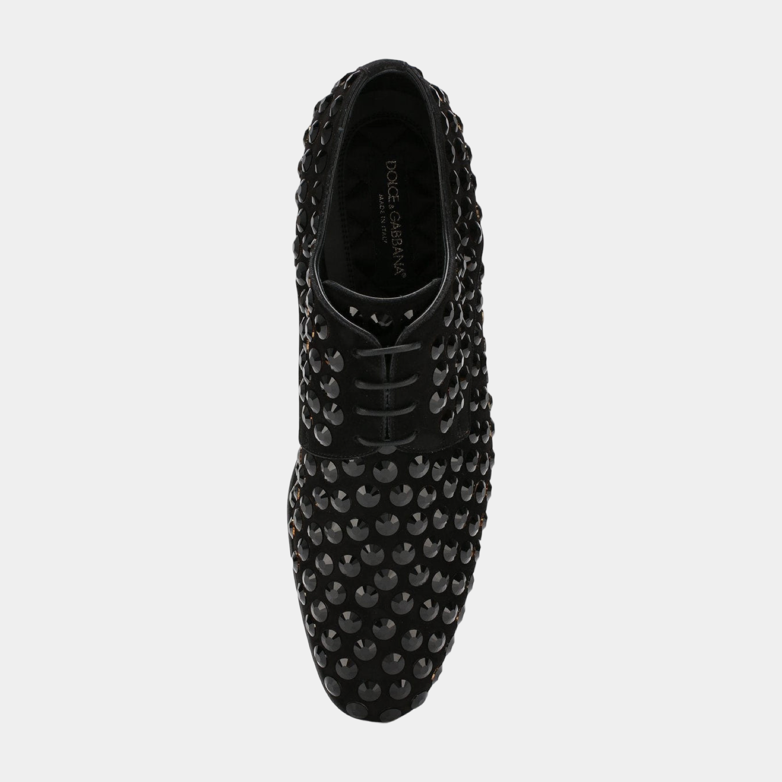 Dolce & Gabbana Positano Embellished Rhinestone Men Derby Shoes A10429 AK526 MV7360 Top View