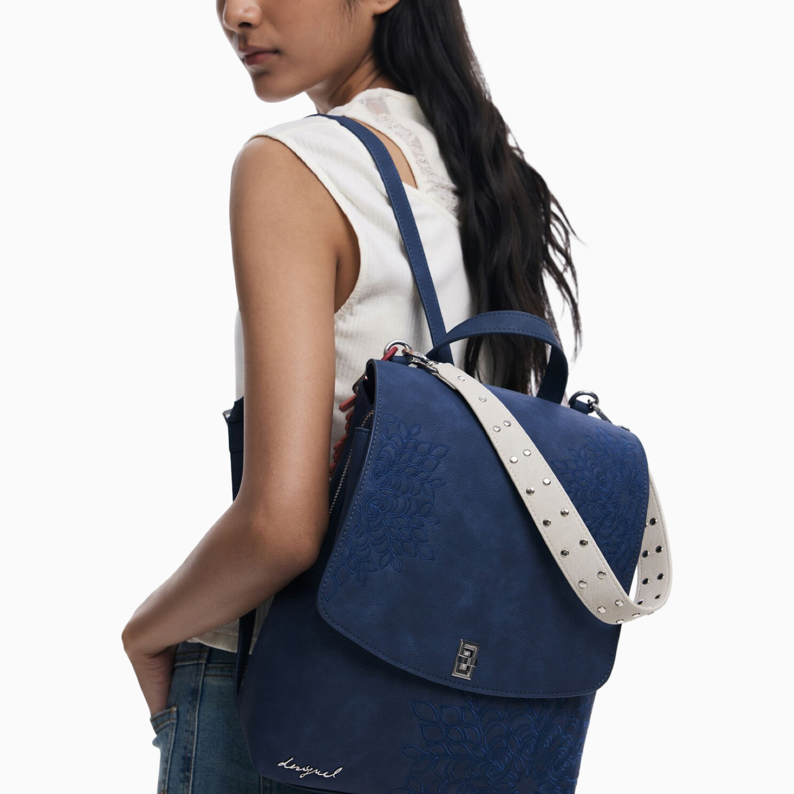 Дамска синя раница Desigual Women Rucksack 25WAKP34 Model View