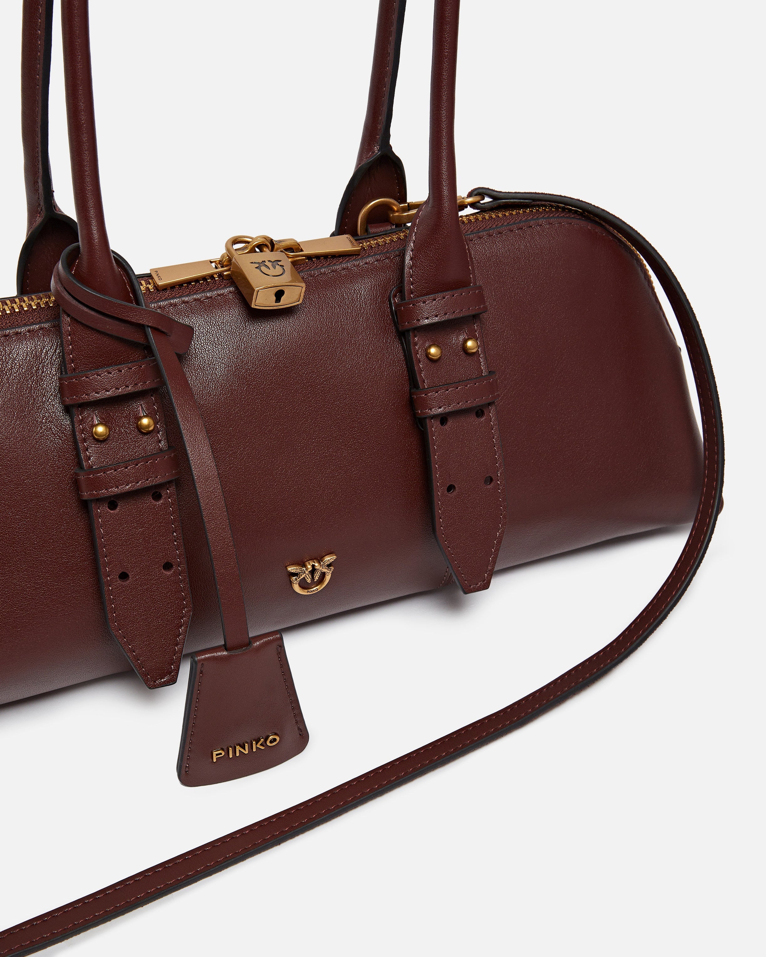 Дамска чанта Women’s large bowling baguette bag Pinko 106169 A0QO R49Q Burgundy cropped view