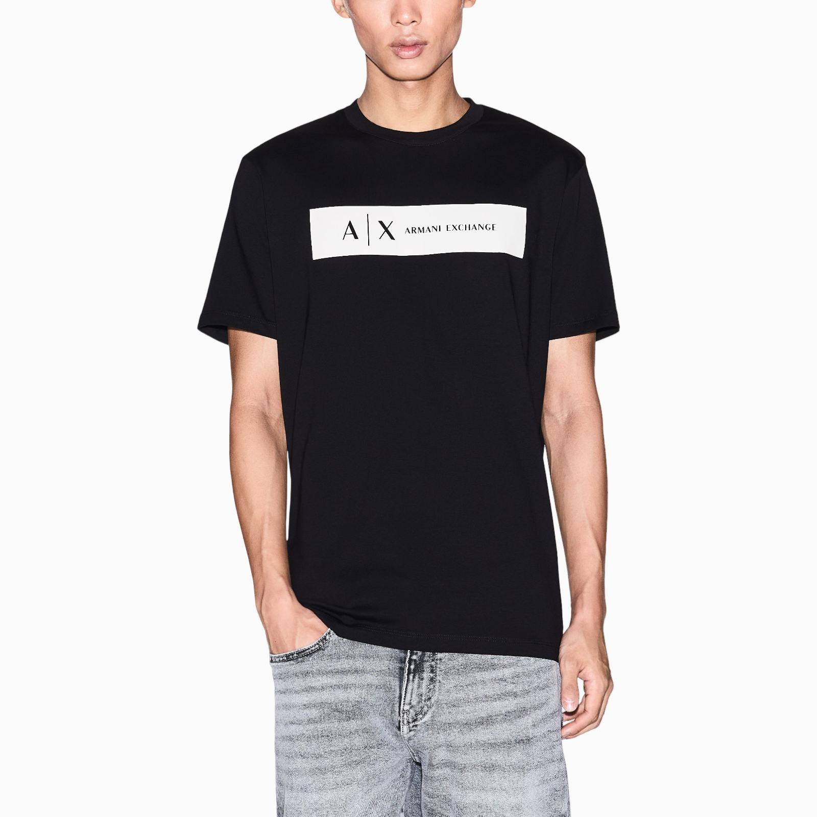 Мъжка черна тениска Armani Exchange XM001425 AF10361 Front View