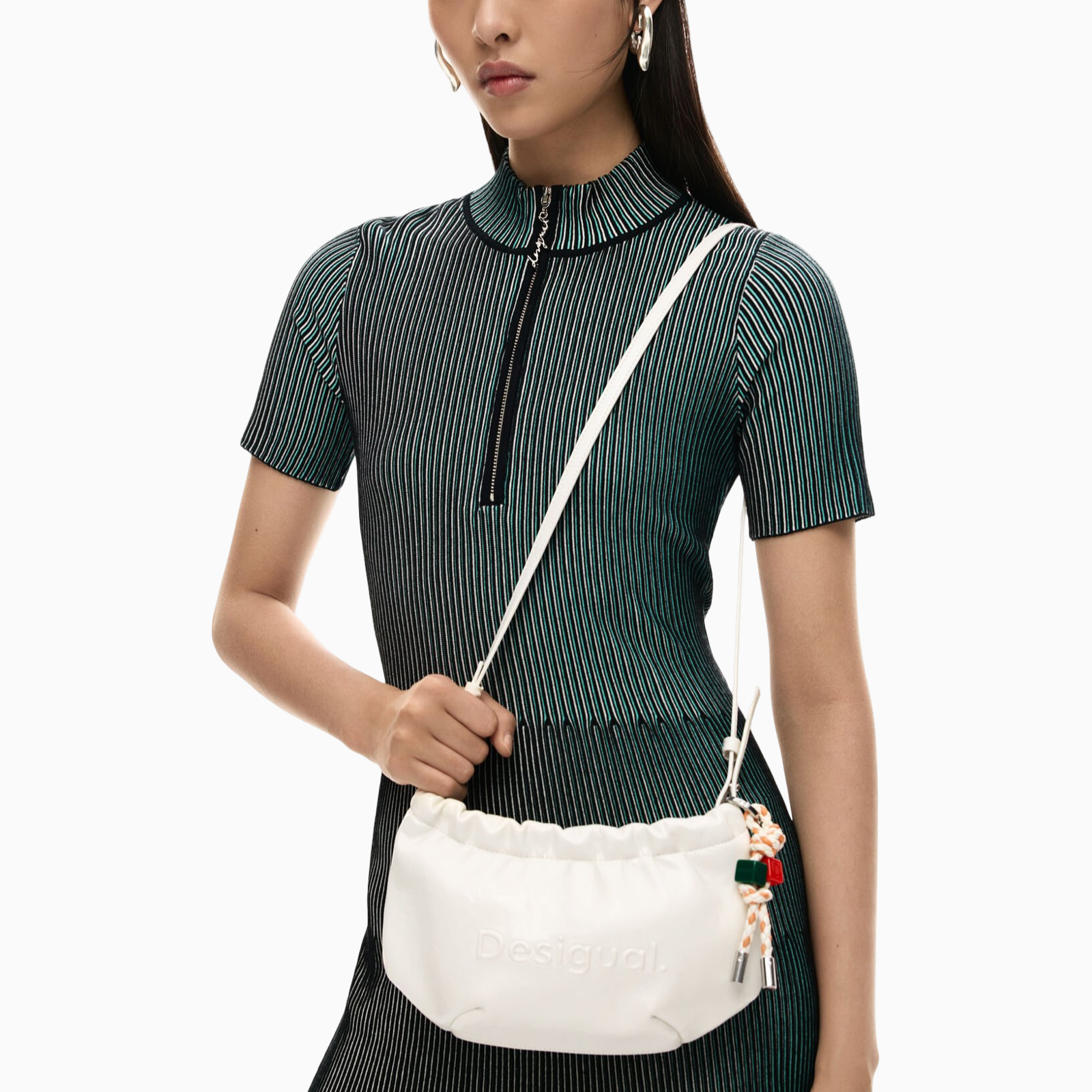 Дамска бяла чанта Desigual Women Crossbody Bag 26SAYP01 1008 Model View