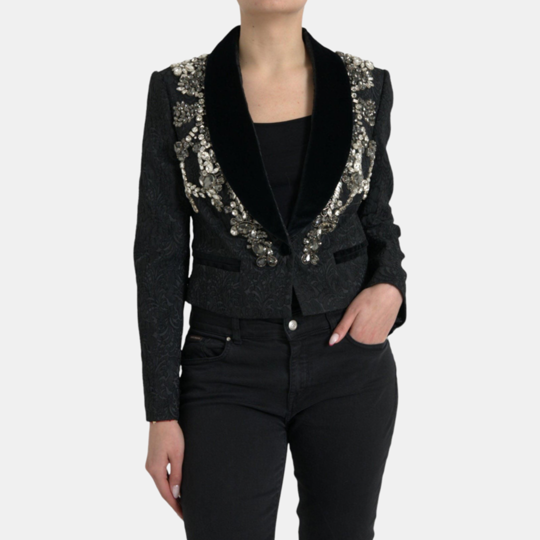 Dolce &amp; Gabbana Jacquard Crystal Floral дамско сако