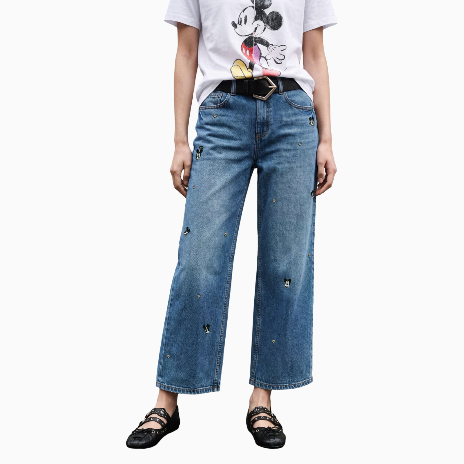 Дамски дънки Desigual Mickey Women Jeans 26WWDD09 5007 Front View