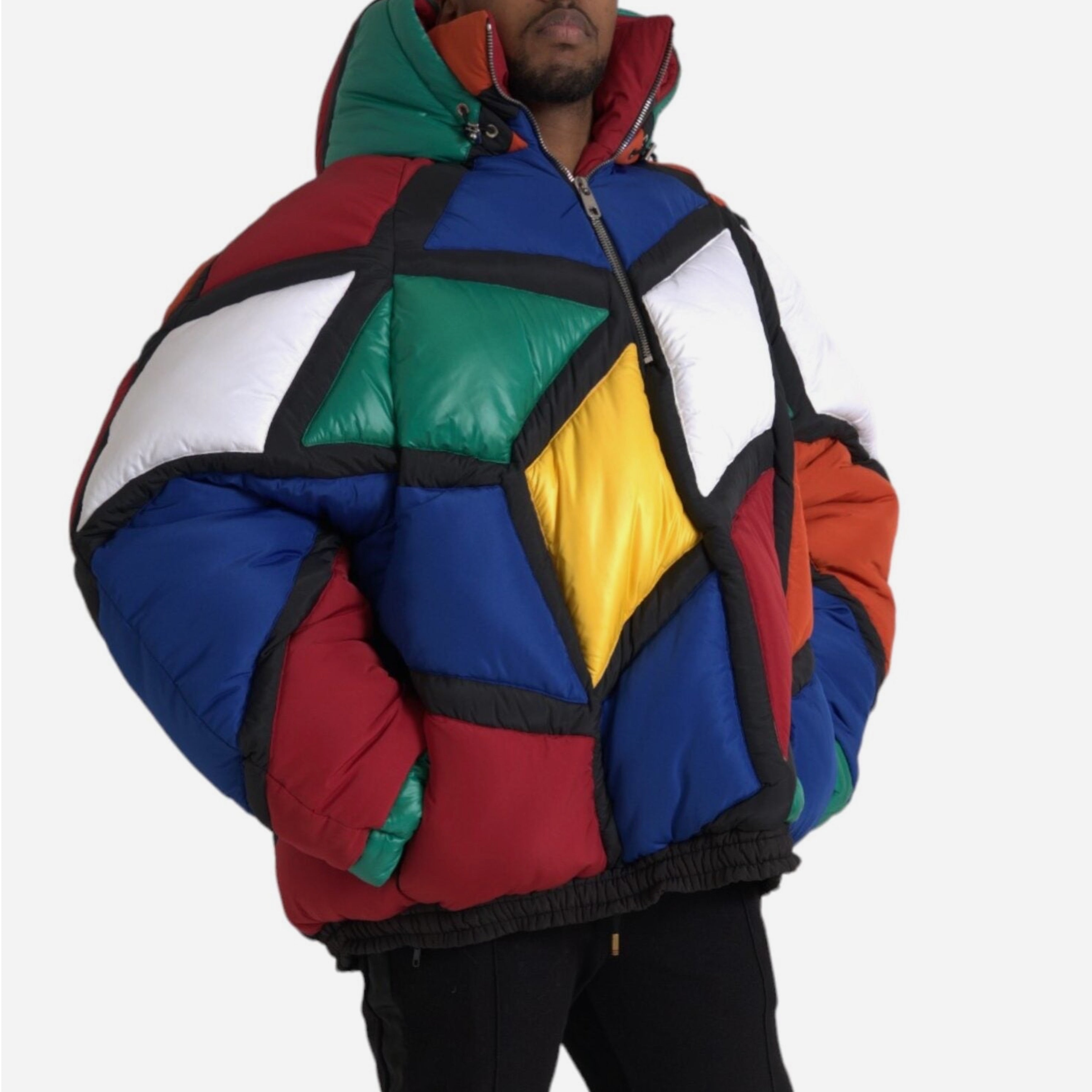 Мъжко многоцветно пухено яке DOLCE & GABBANA Men’s Oversized Multicolor Puffer Jacket