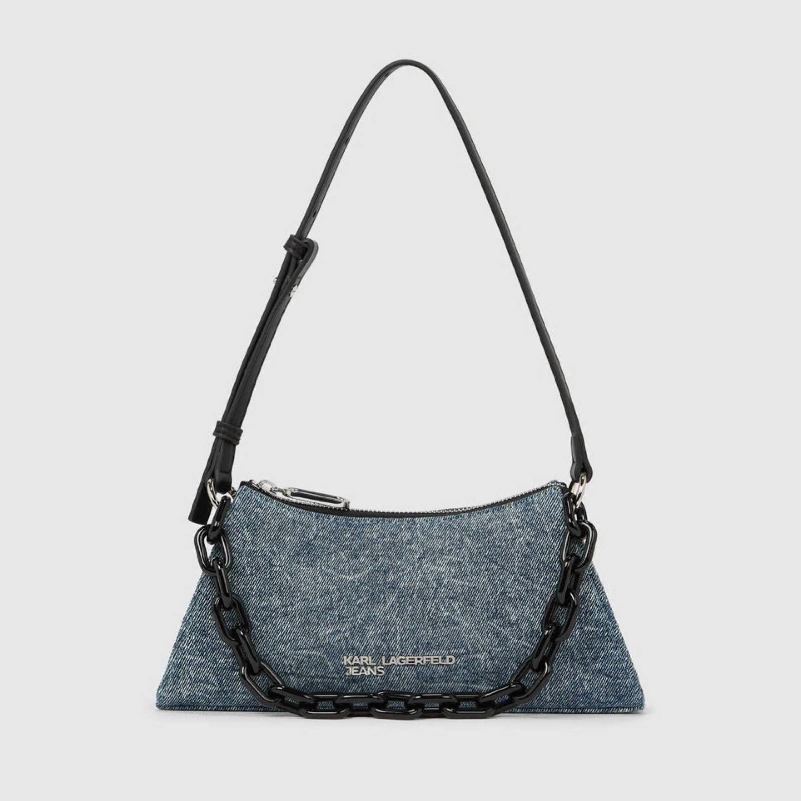Дамска дънкова чанта Karl Lagerfeld Denim Chain Shoulder Bag B2W301231ES Front View