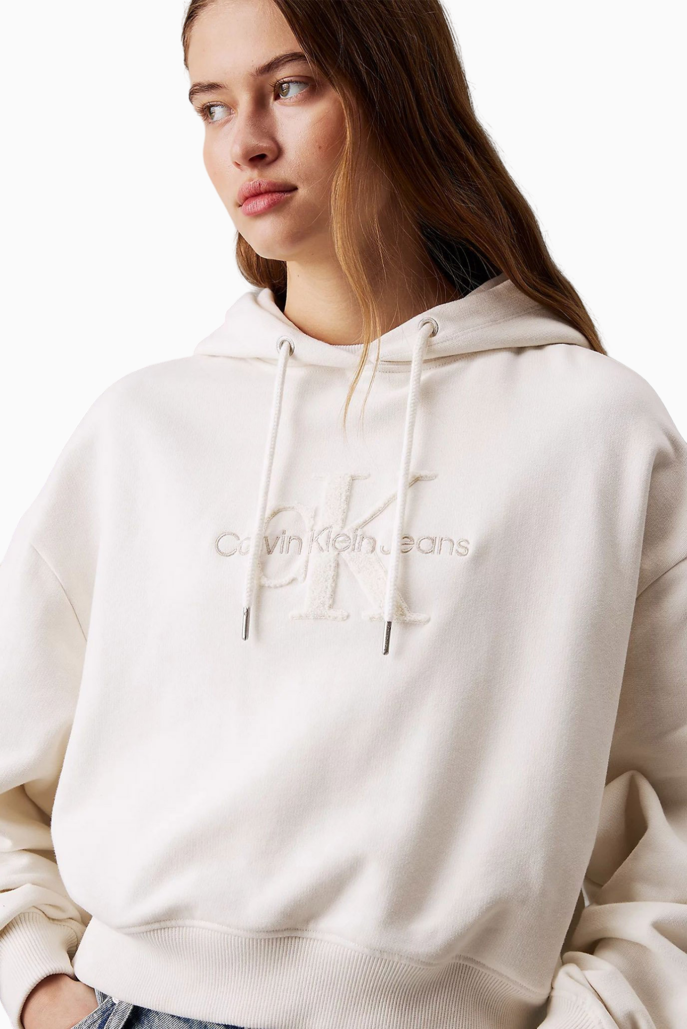 Дамско бяло худи Calvin Klein Jeans J20J224170